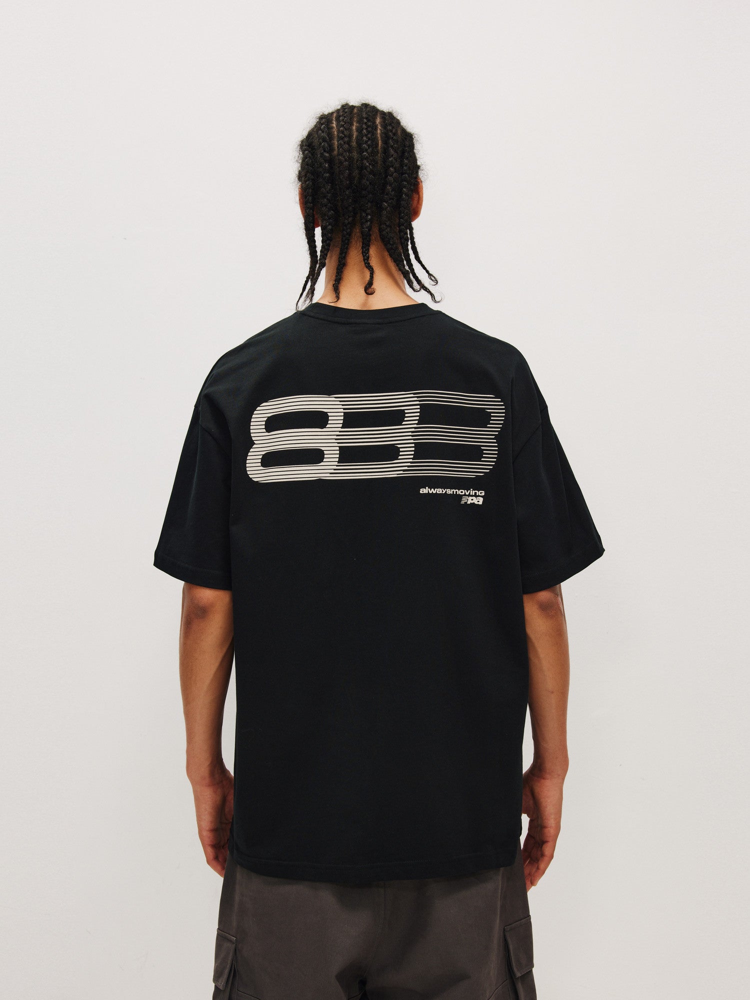 FPA Gradient Track Graphic Short Sleeve T-Shirt - Chinese Streetwear Summer Crew Neck Loose Fit Pure Cotton Couple Unisex Tee for Men