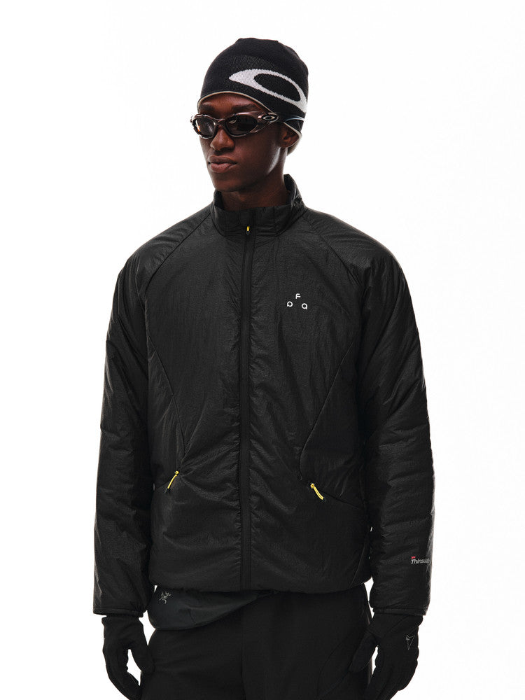 FPA 3M Thinsulate Quilted Zip-Up Cotton Jacket with Contrast Trim and Triangle Logo, Retro Sports Stand Collar, Autumn/Winter