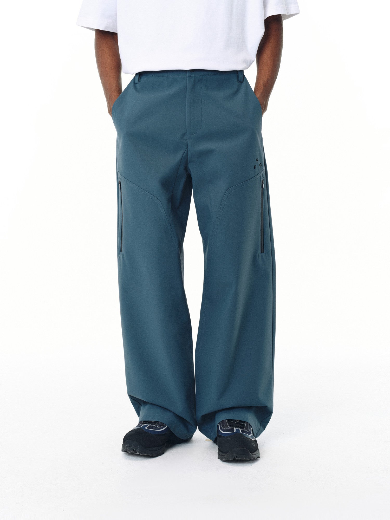 FPA Waterproof Softshell Outdoor Casual Pants - Chinese Street Style Loose Straight-Leg Sports Windproof Hiking Trousers for Couples