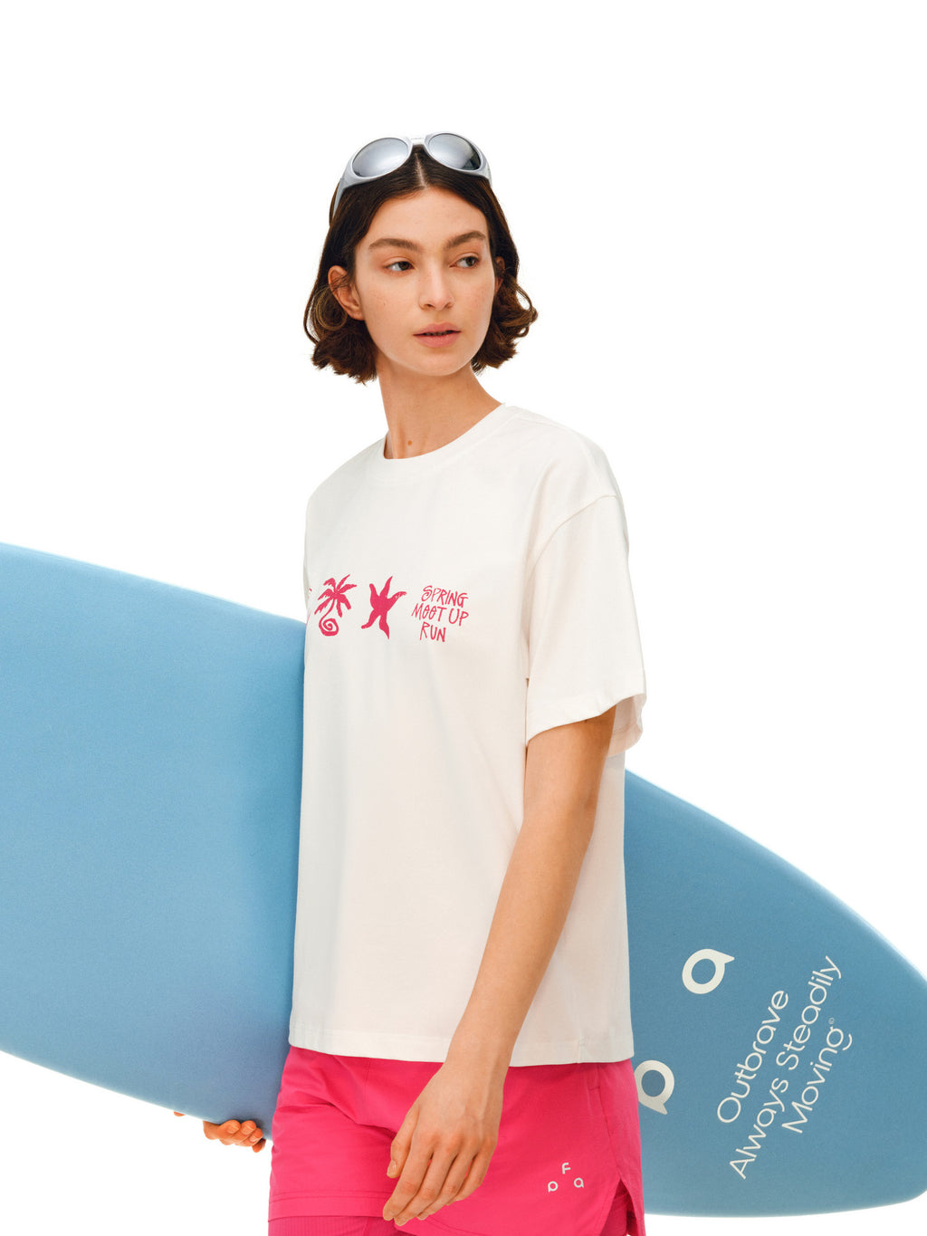 FPA Summer Beach Elements COOLMAX Vacation Print T-Shirt, Couple Round Neck Outdoor Sports Short Sleeve for Men