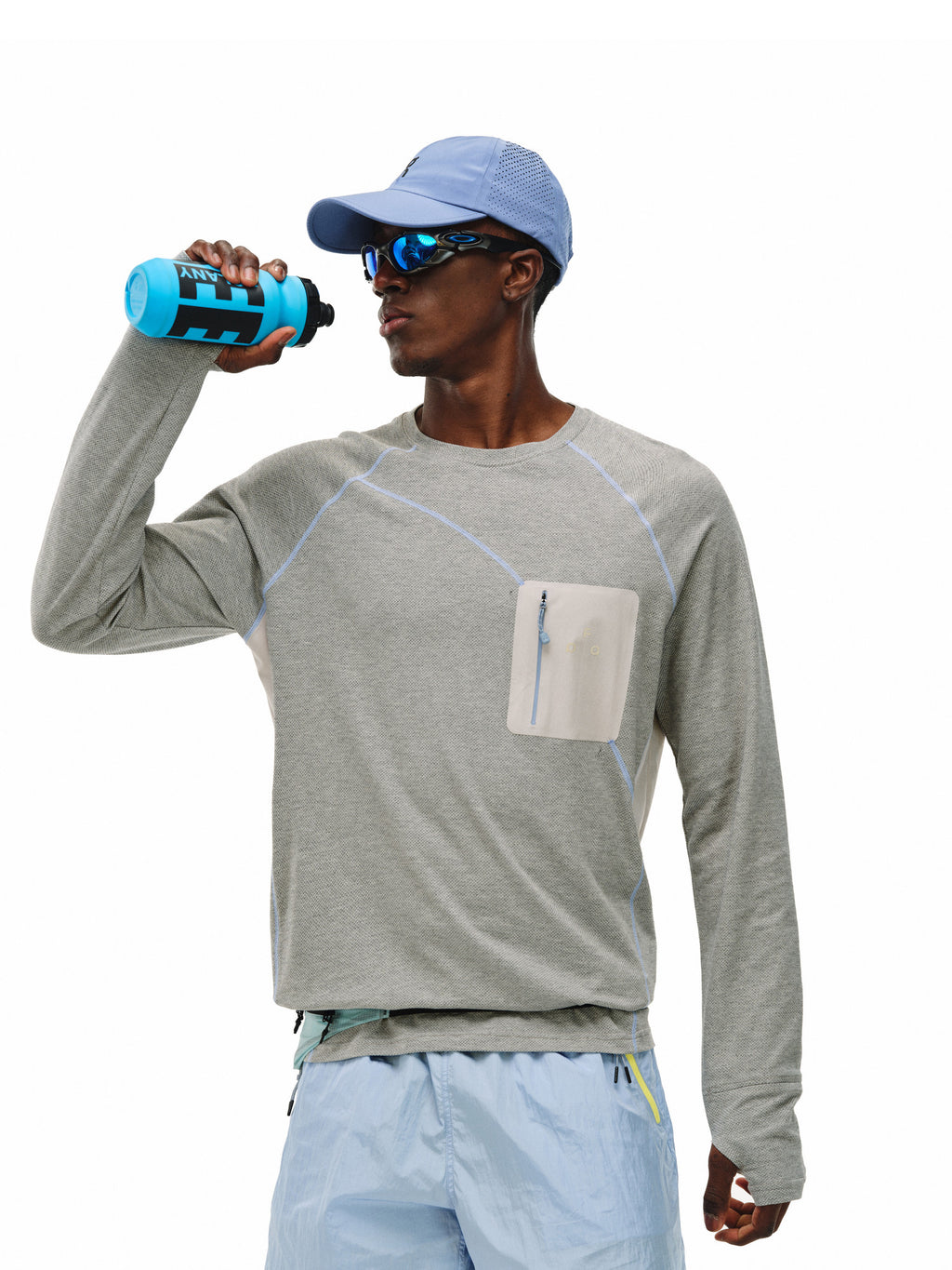 FPA Sports Sealed Pocket Long Sleeve Tee – Spring/Fall Outdoor Casual Contrast Color Crew Neck Base Layer, Chinese Streetwear T-Shirt for Men