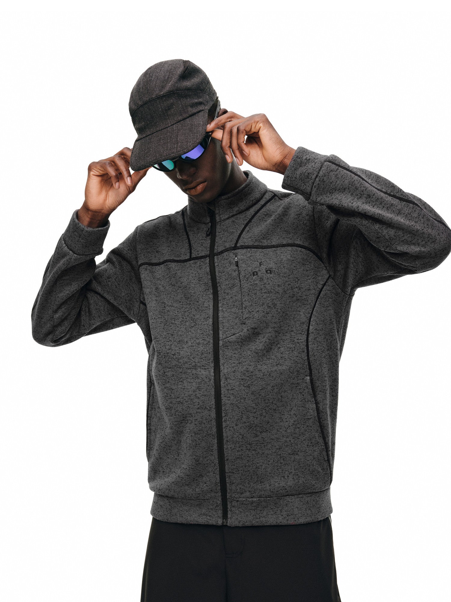 FPA Fancy Yarn Fleece Stand Collar Jacket – Casual Outdoor Sports Couple Style Zip-Up Coat for Spring/Autumn