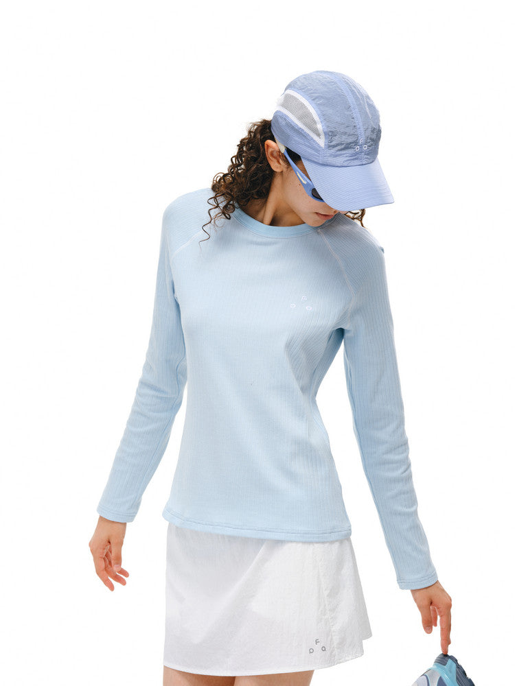 FPA Cotton Small Logo Basic Long Sleeve Tee 2026 New Outdoor Sports Crew Neck Spring/Fall Casual T-Shirt for Women