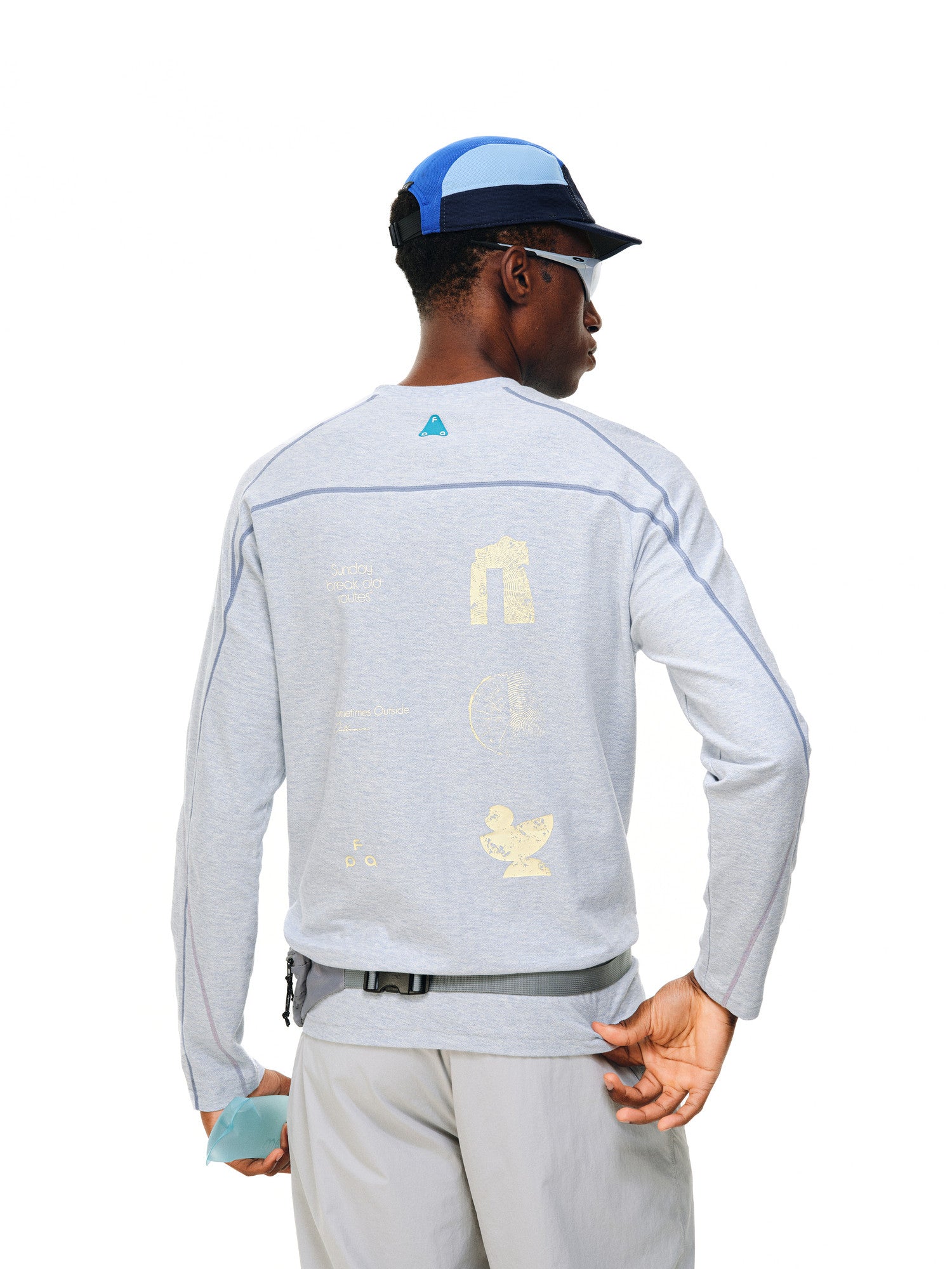 FPA Half-Zip Heather Yarn Anti-Bacterial Long Sleeve Outdoor Sports Cycling Contrast Color Print Autumn T-Shirt for Men
