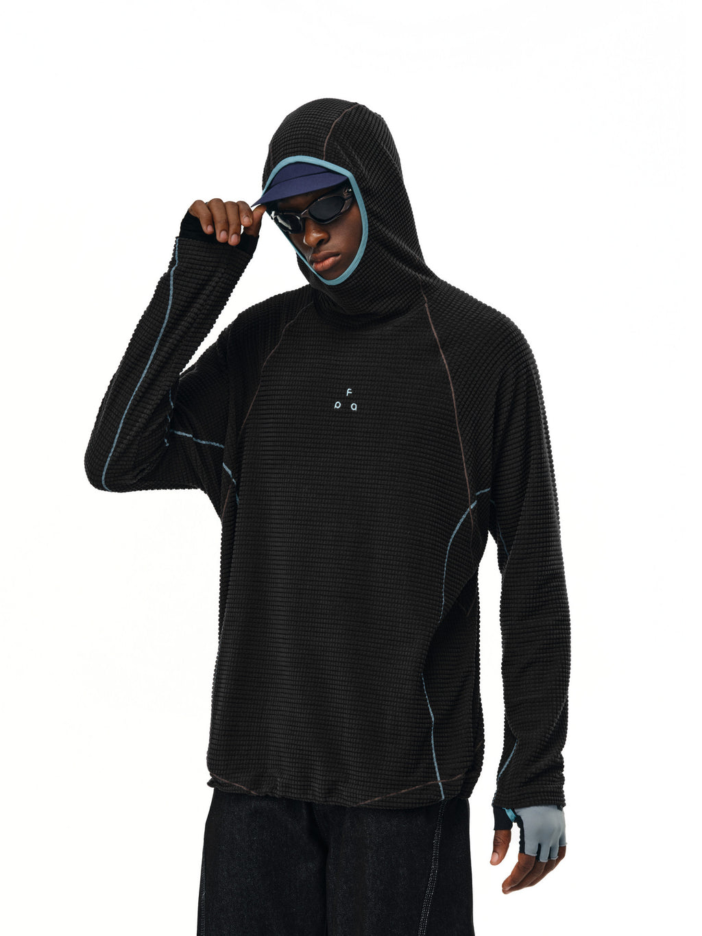 FPA Arc Contrast Fleece Long Sleeve Hoodie for Outdoor Sports, Unisex Casual Spring/Fall