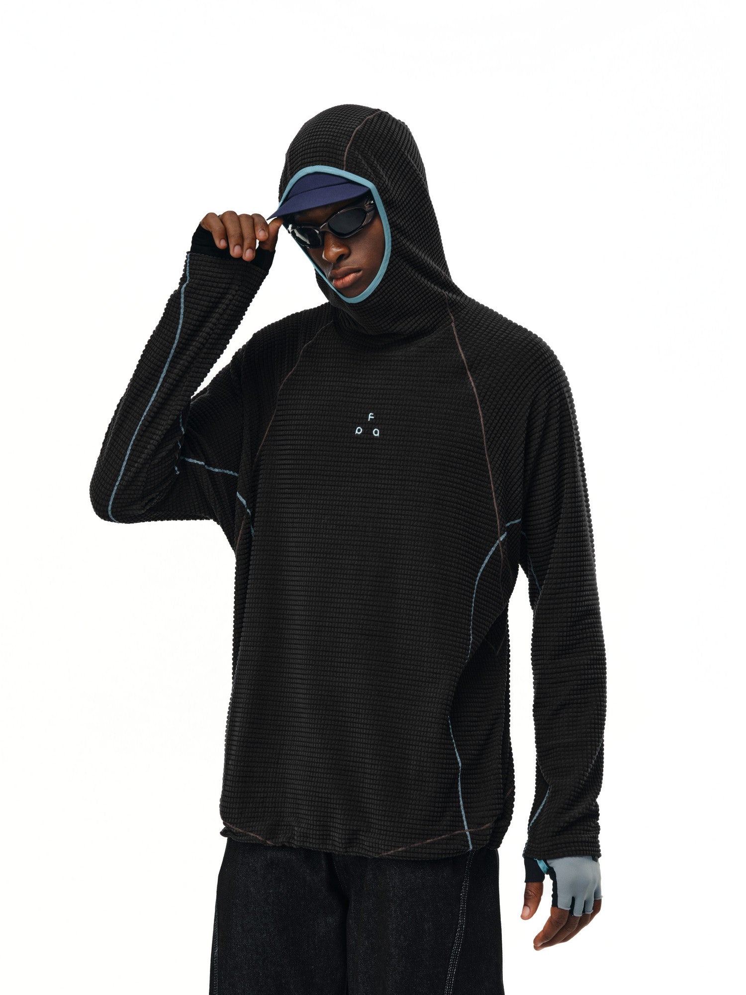 FPA Arc Contrast Fleece Long Sleeve Hoodie for Outdoor Sports, Unisex Casual Spring/Fall