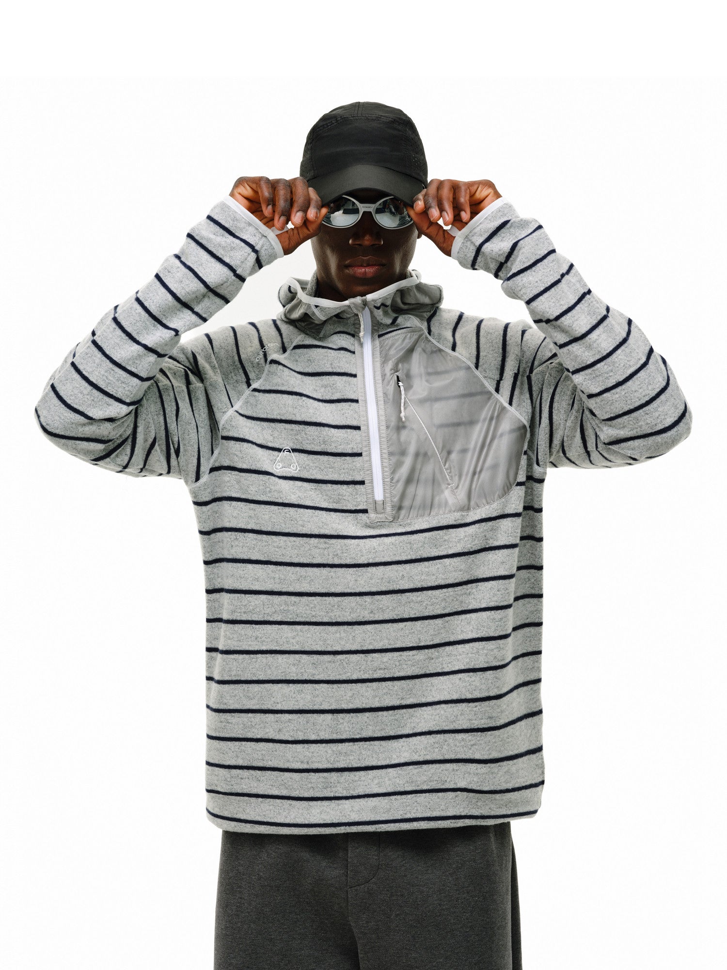FPA Striped Patchwork Hoodie 2026 New Spring Sports Contrast Color Half-Zip Couple Hooded Sweatshirt