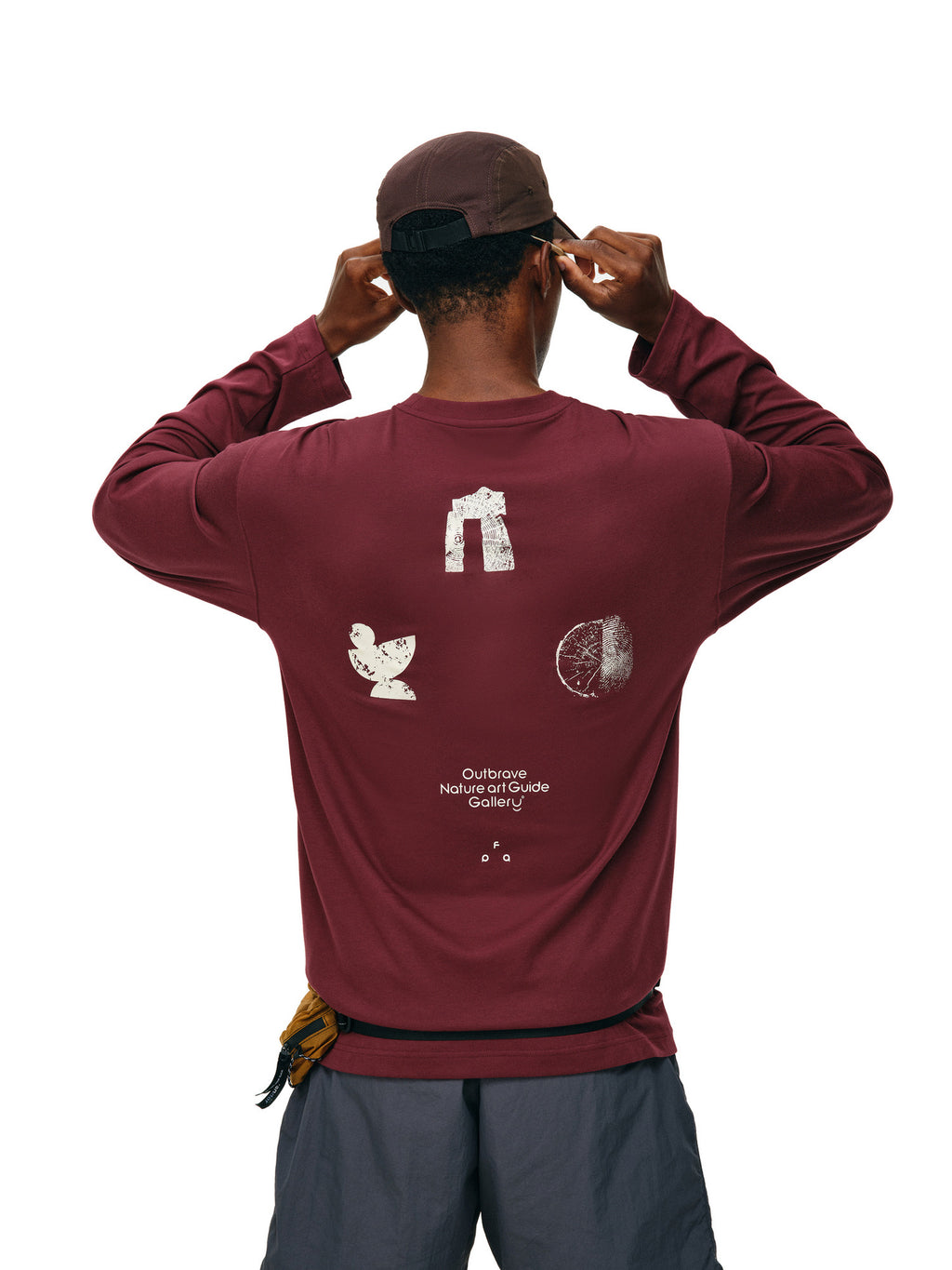 FPA Natural Elements Triangle Graphic Long Sleeve Outdoor Quick-Dry Fitness Running Crew Neck Printed T-Shirt for Men
