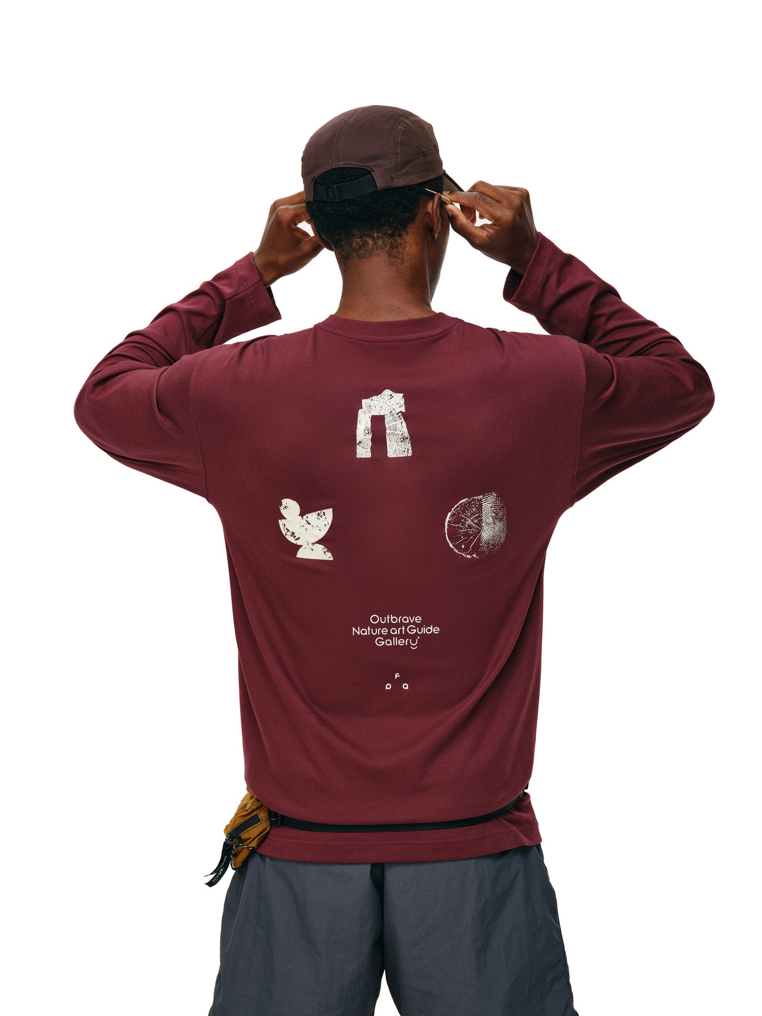 FPA Natural Elements Triangle Graphic Long Sleeve Outdoor Quick-Dry Fitness Running Crew Neck Printed T-Shirt for Men
