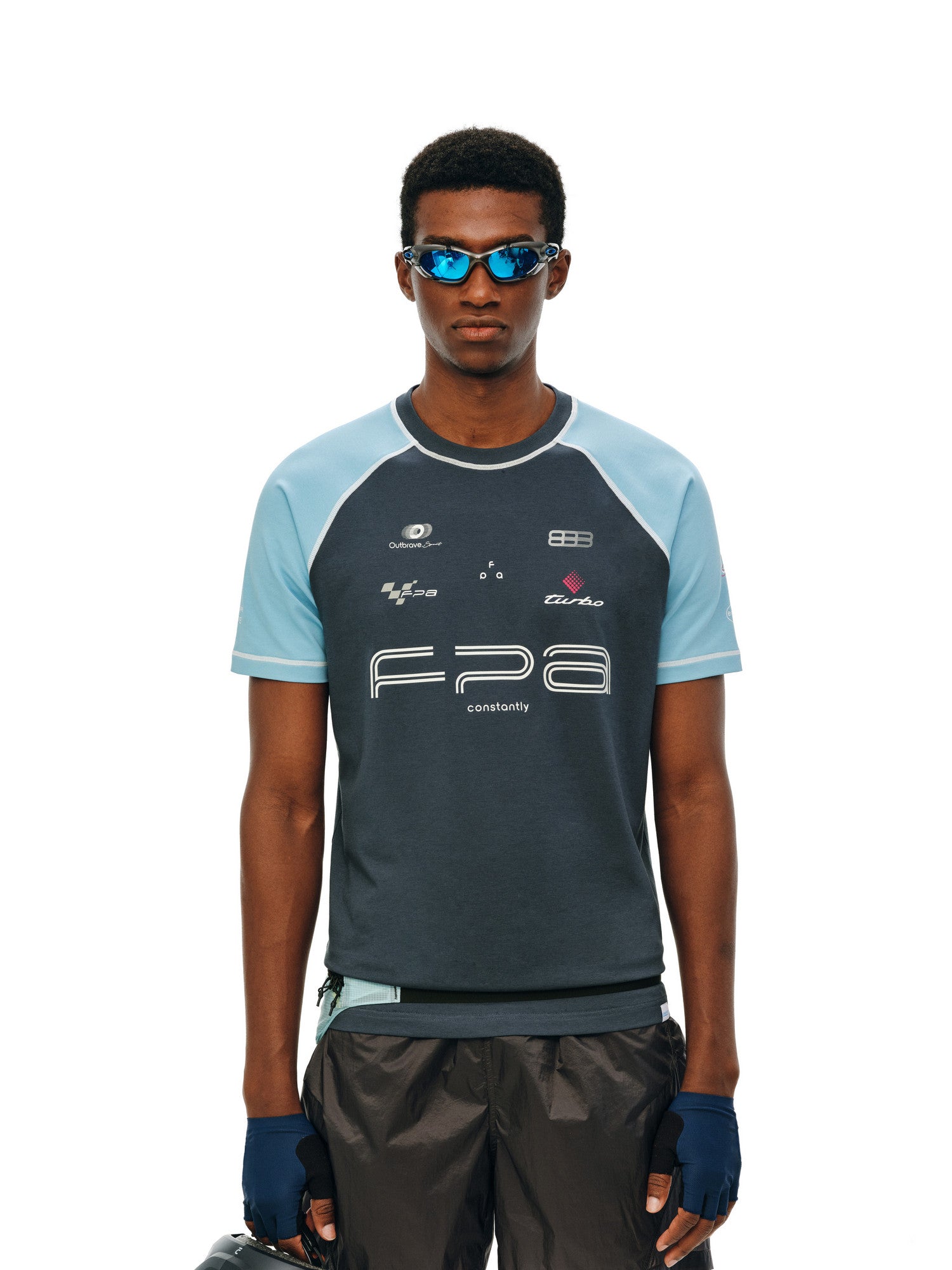 FPA Sport COOLMAX Racing Short Sleeve T-Shirt - Summer Contrast Color Crew Neck, Premium Fit, Cool & Breathable