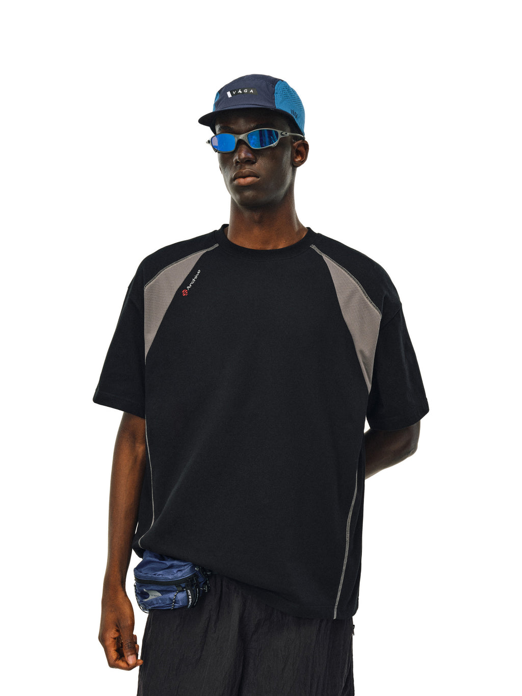 FPA Quick-Dry 7A Antibacterial Breathable Short Sleeve Summer Outdoor Cool-Touch Paneled Contrast Couple Loose T-Shirt