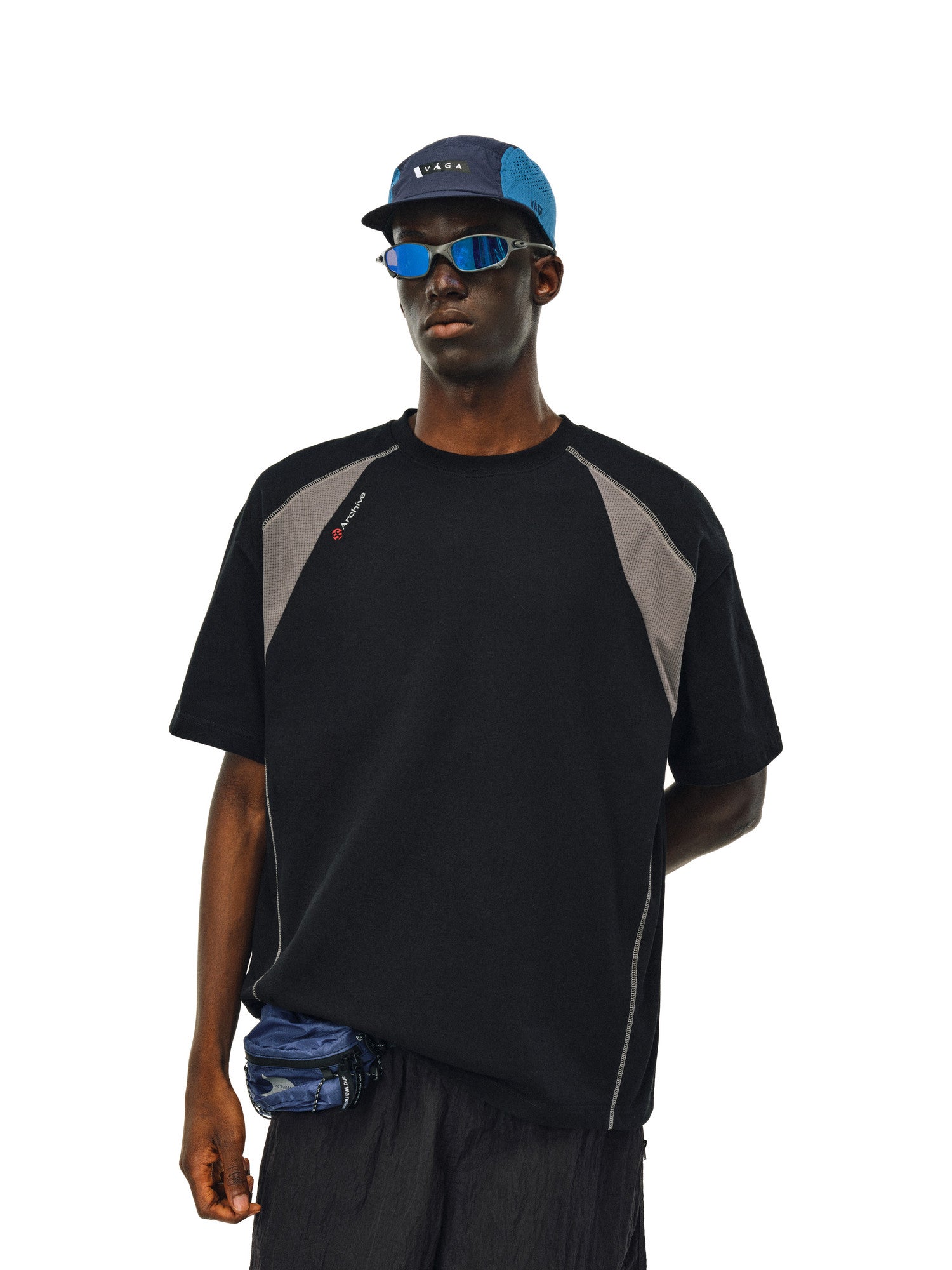 FPA Quick-Dry 7A Antibacterial Breathable Short Sleeve Summer Outdoor Cool-Touch Paneled Contrast Couple Loose T-Shirt