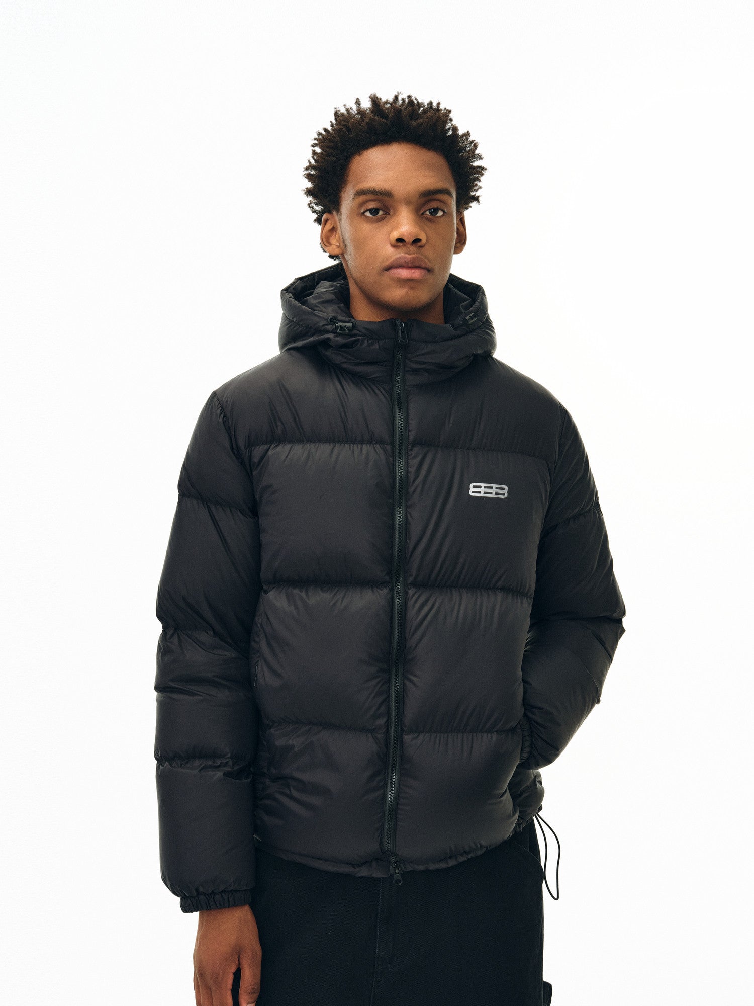 FPA Hooded Logo Print Down Jacket - Chinese Streetwear Trend, Loose Fit, Couple Style, Thick Warm Winter Down Coat for Men