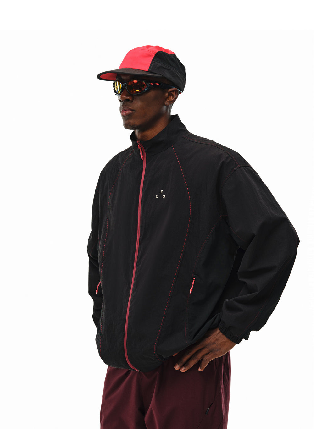 FPA Cotton-Poly Twill Contrast Stitch Zip-Up Stand Collar Jacket – Chinese Streetwear Spring/Autumn Lightweight Couple Jacket for Men