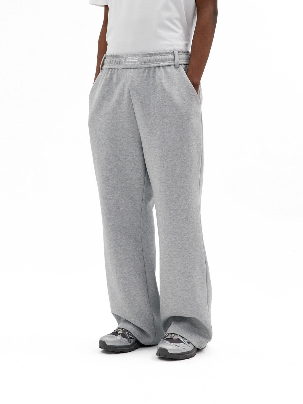 FPA Embroidered Waistband Wide-Leg Flared Sweatpants – Chinese Streetwear Brand, Loose Straight-Leg Drawstring Athletic Casual Pants