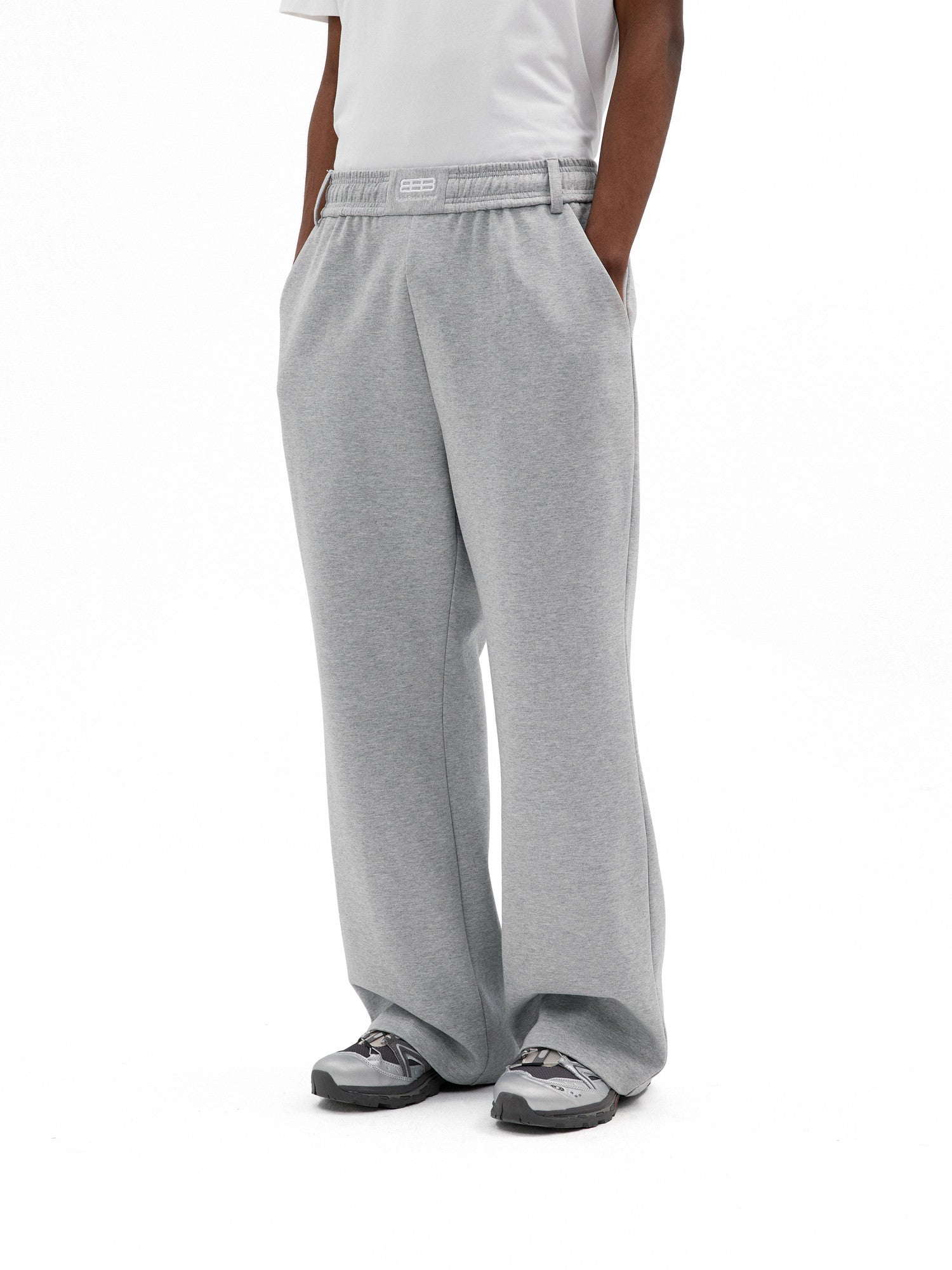 FPA Embroidered Waistband Wide-Leg Flared Sweatpants – Chinese Streetwear Brand, Loose Straight-Leg Drawstring Athletic Casual Pants