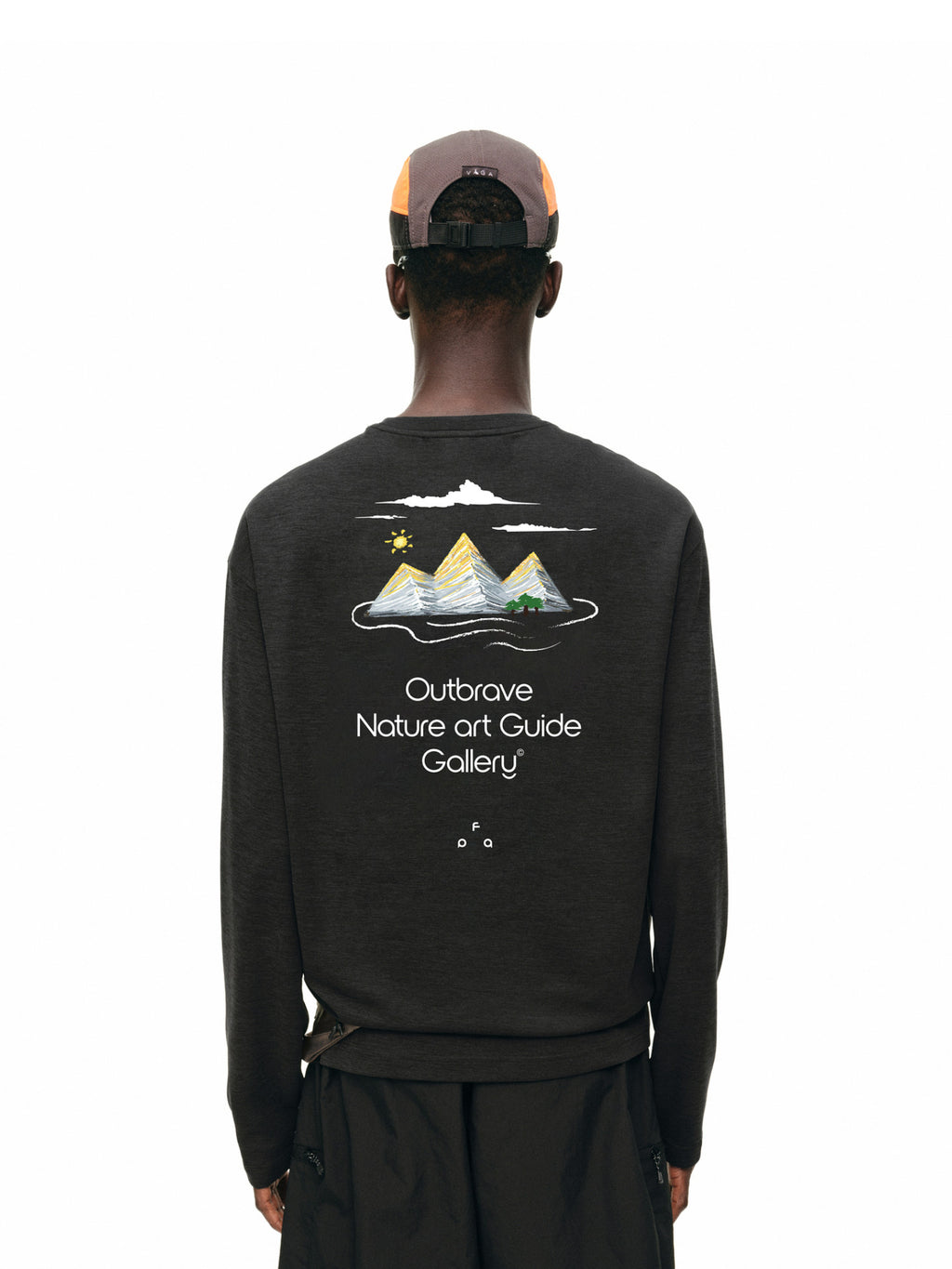 FPA Heather Yarn Mountain Outdoor Sports Long Sleeve T-Shirt - Quick-Dry, Breathable, Round Neck, Printed, for Hiking and Autumn - Unisex
