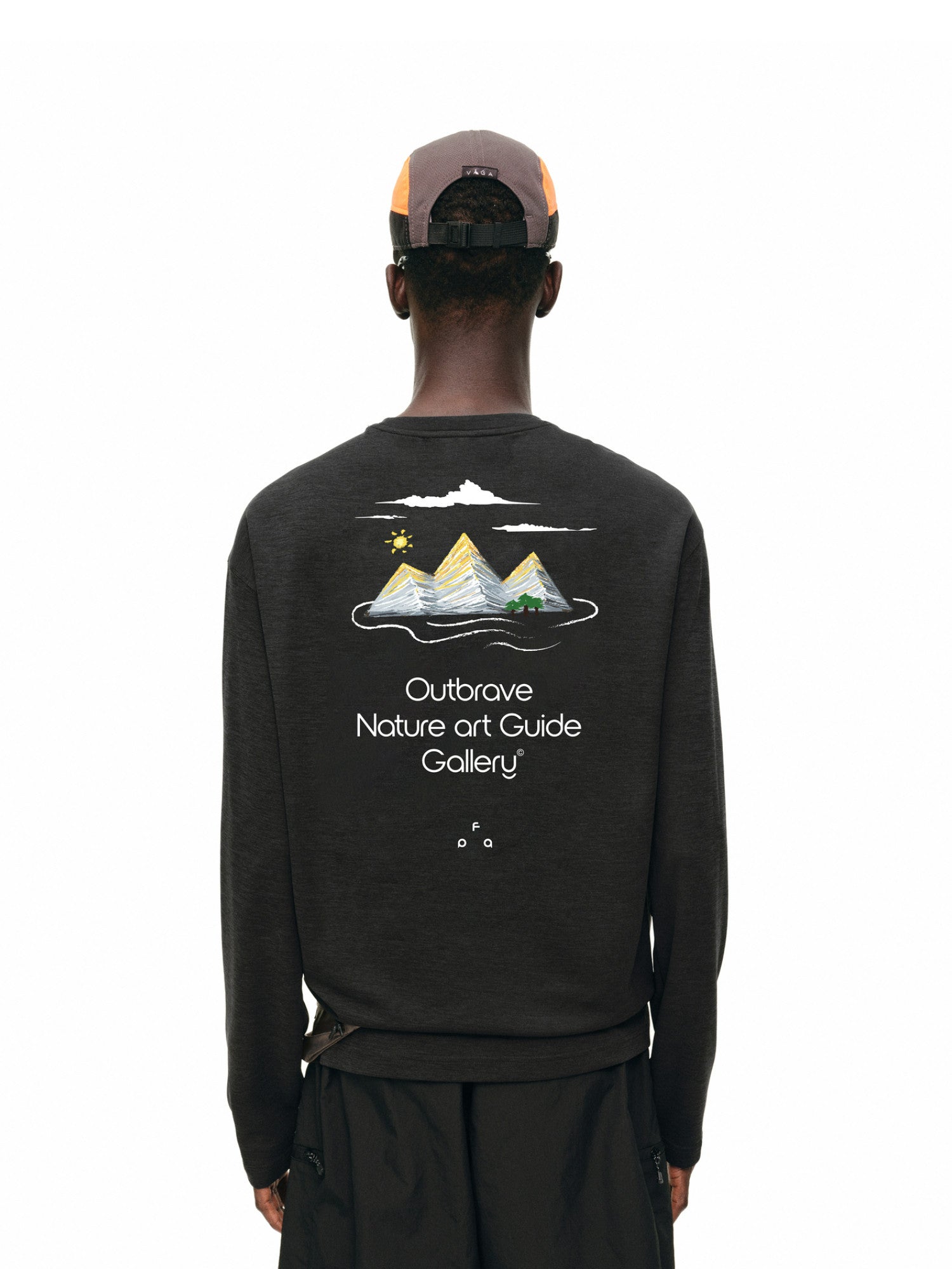 FPA Heather Yarn Mountain Outdoor Sports Long Sleeve T-Shirt - Quick-Dry, Breathable, Round Neck, Printed, for Hiking and Autumn - Unisex