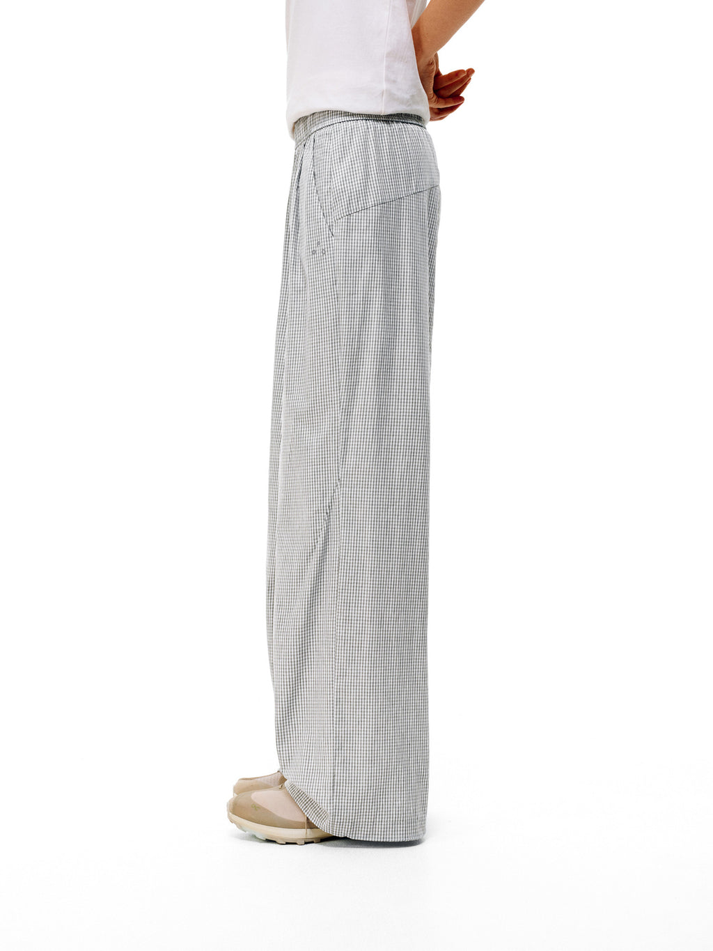 FPA High-Count Dense Casual Lightweight Plaid Trousers for Women Summer Wide-Leg Outdoor Sports Versatile Check Pants