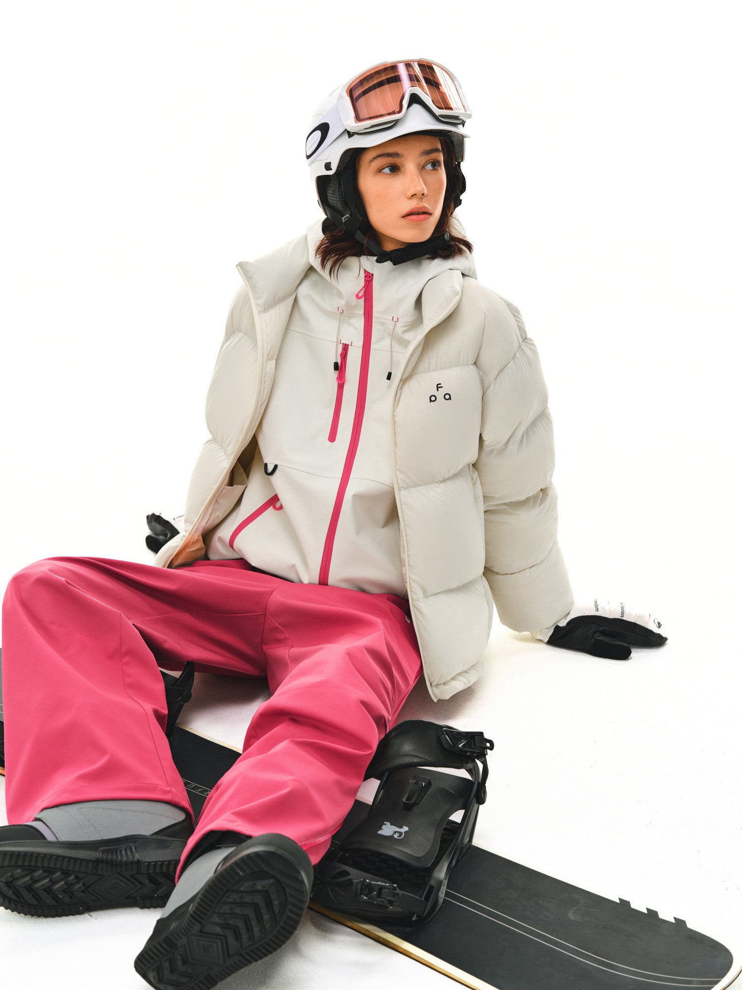 FPA Brand Logo Stand Collar Down Jacket - Winter Thick Warm Casual Sports Couple Coat