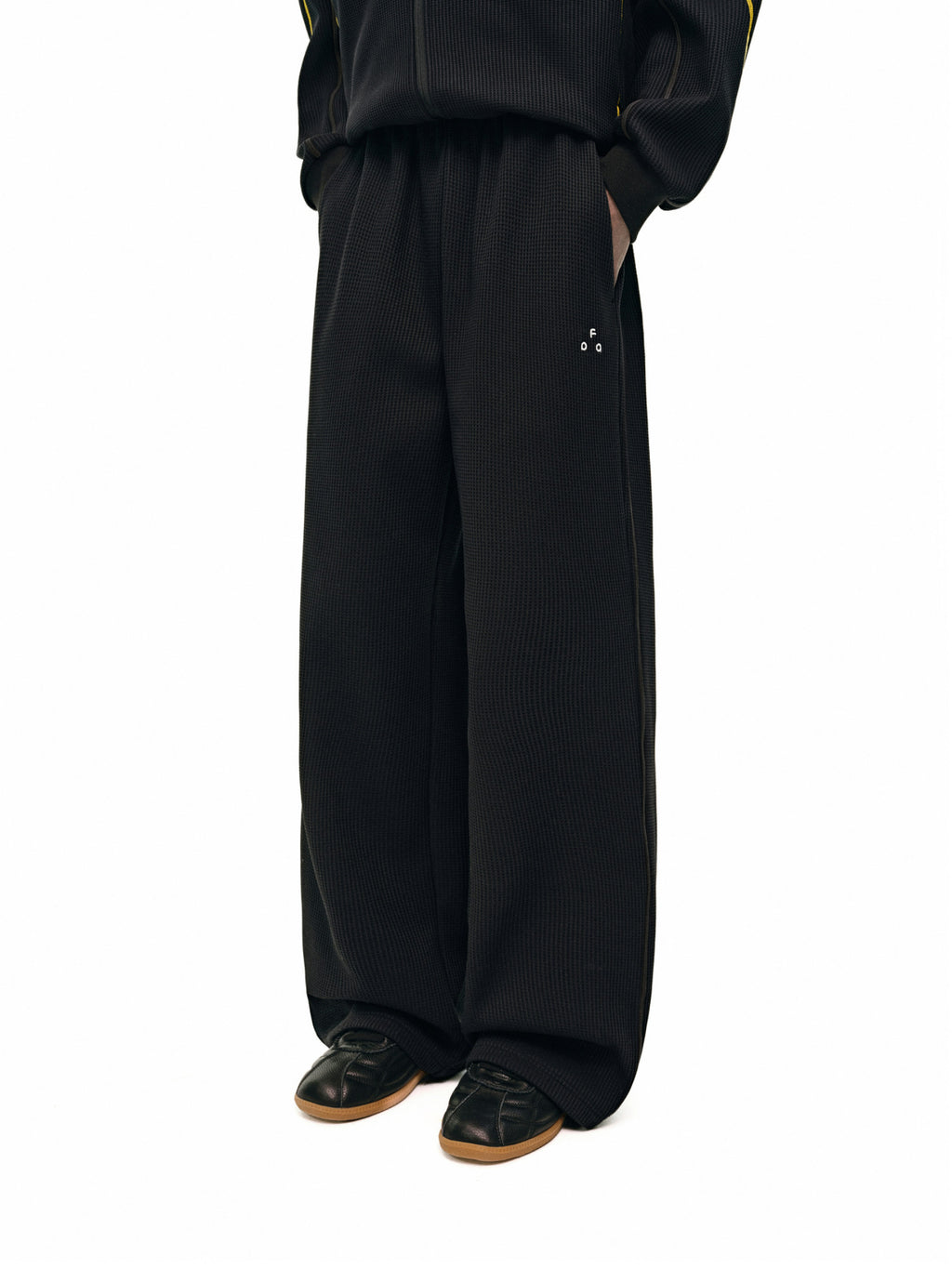 FPA Waffle Fleece Color-Block Lounge Pants Set - Fall Basic Logo Color-Block Wide-Leg Casual Pants for Men