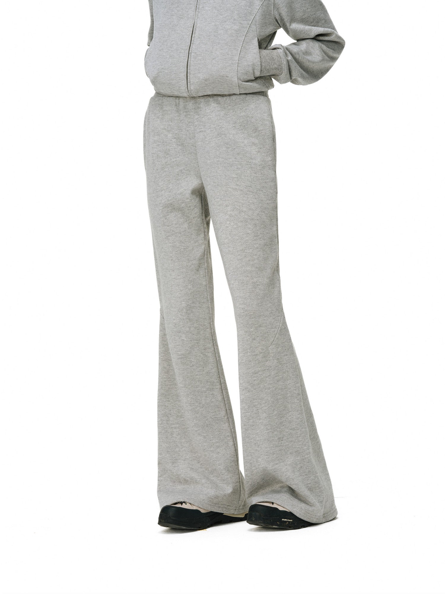 FPA Worsted Wool Floral Yarn Flared Sweatpants – Loose Wide-Leg Casual Athletic Set Trousers for Women, Spring/Fall