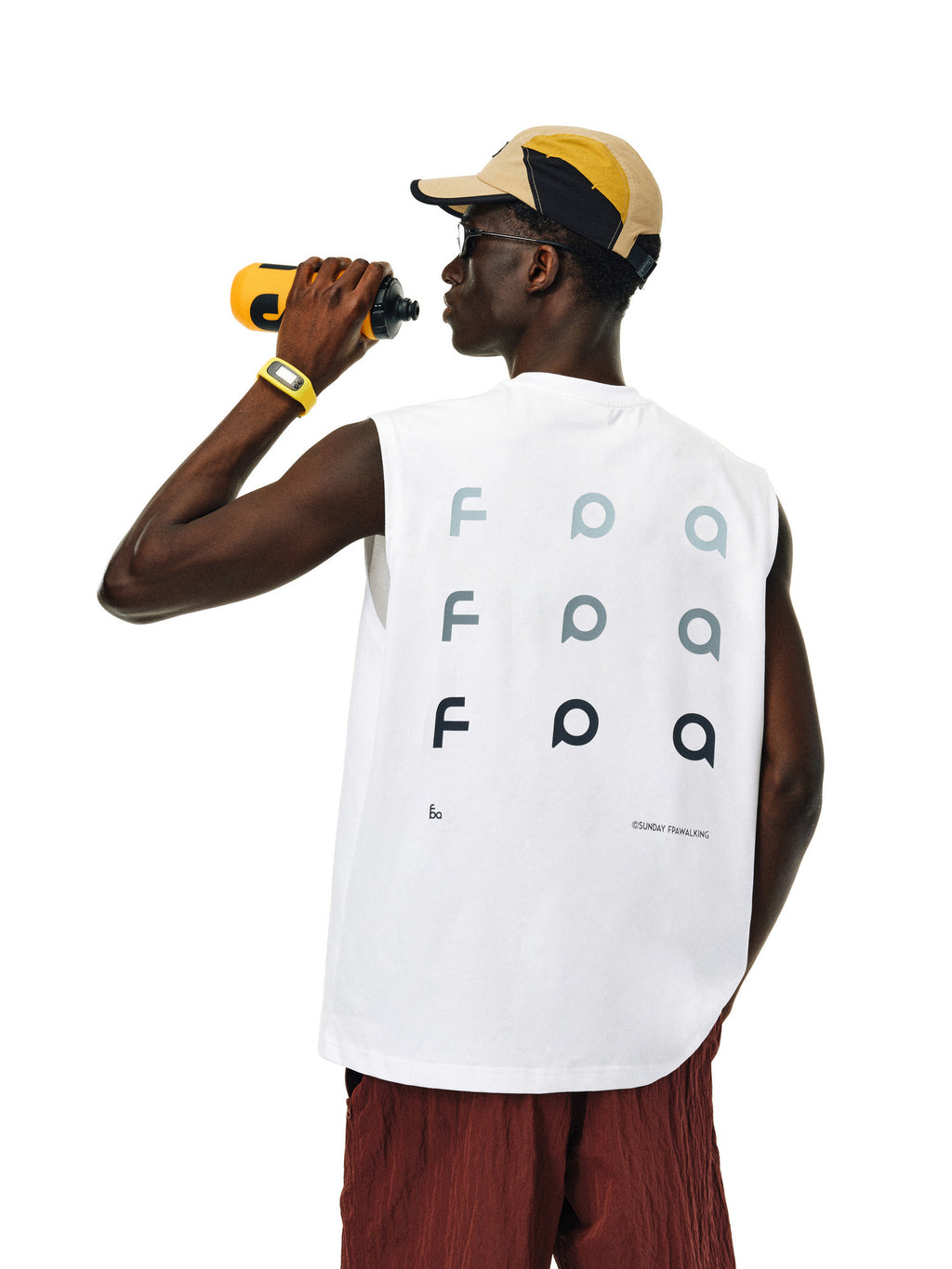 FPA Gradient Logo Sleeveless Tank Top - Chinese Streetwear Summer Round Neck Athletic Vest for Men