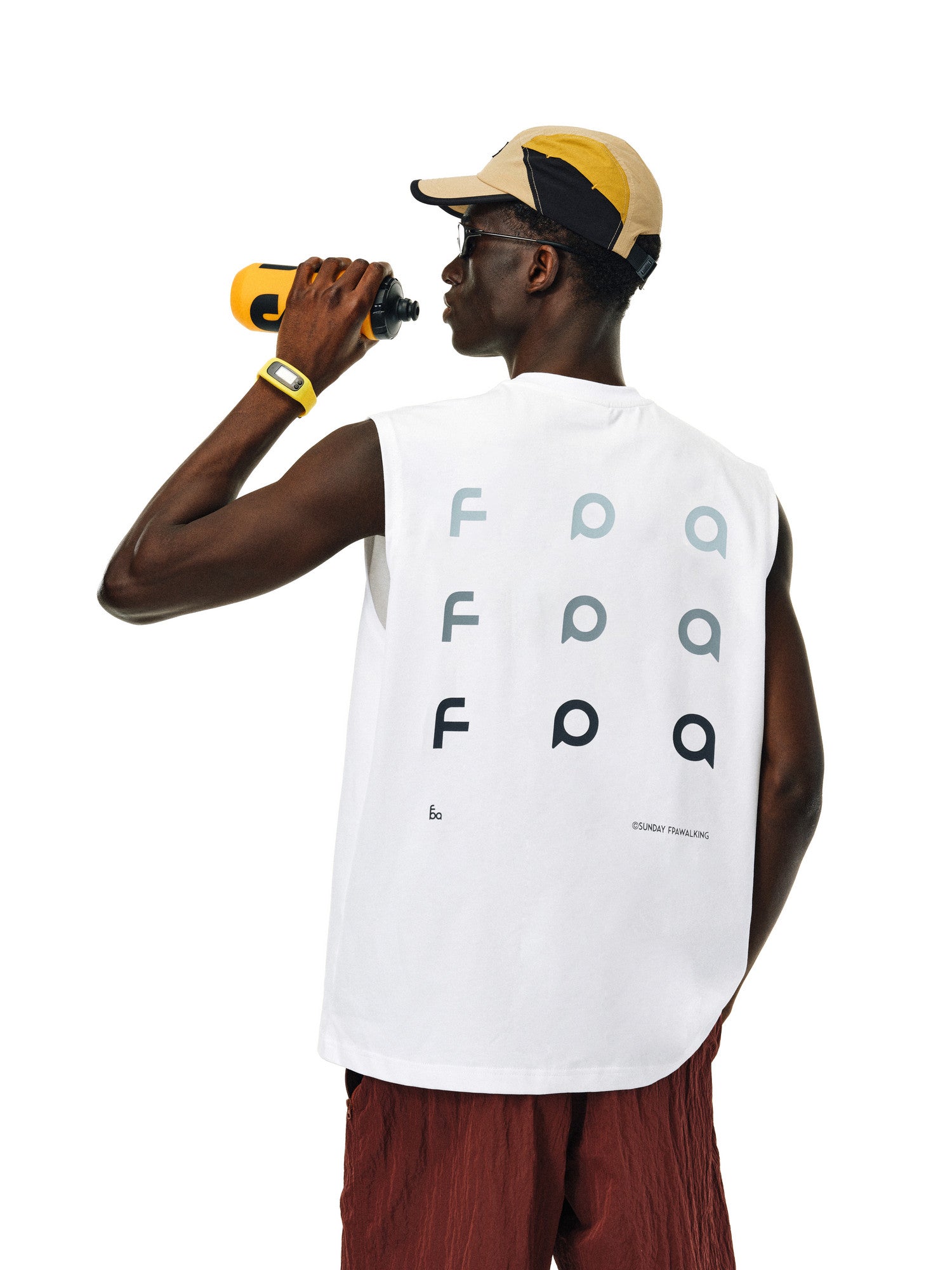 FPA Gradient Logo Sleeveless Tank Top - Chinese Streetwear Summer Round Neck Athletic Vest for Men