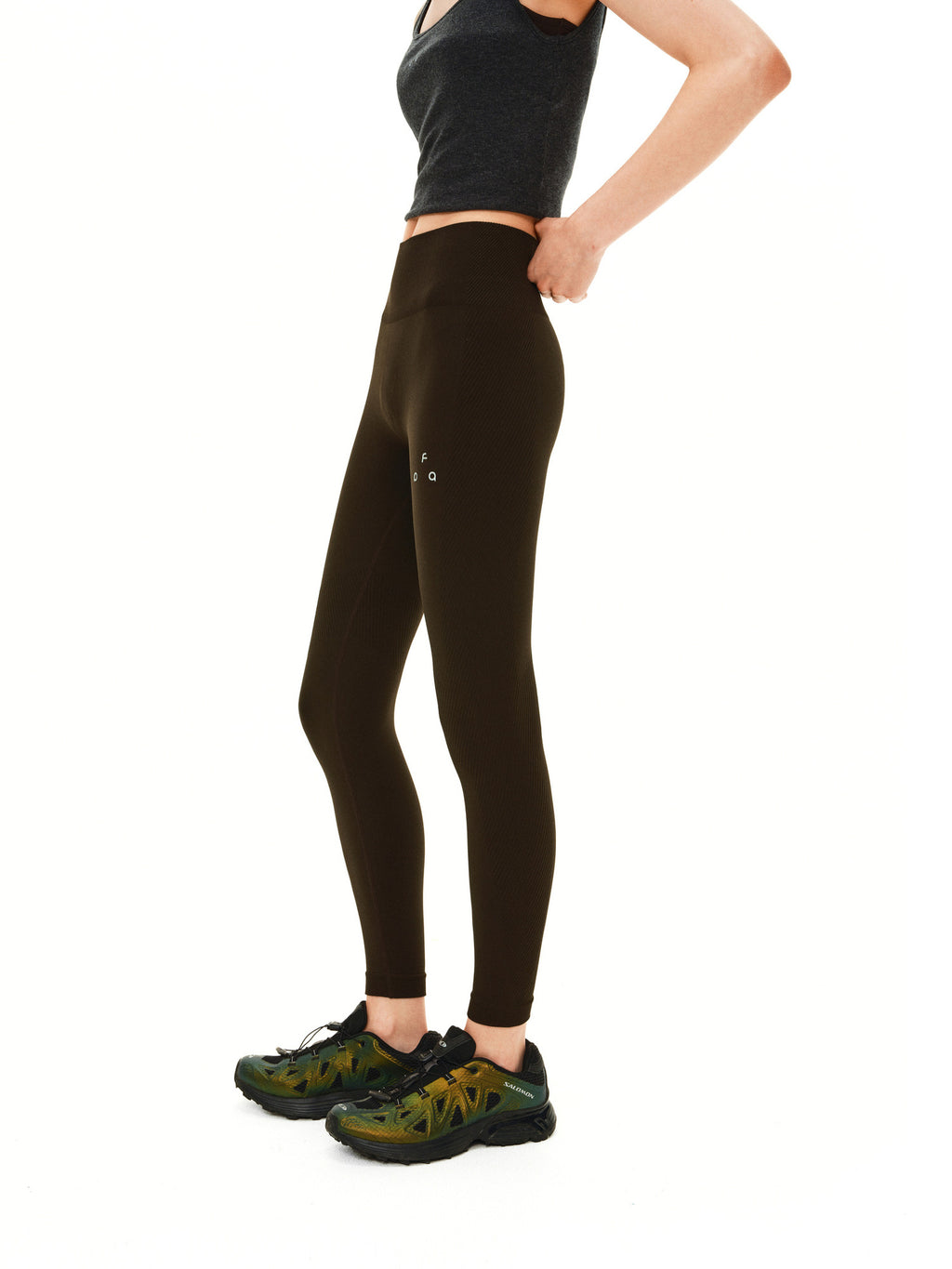 FPA Seamless Knit Texture Yoga Leggings – High-Waist Tummy Control, Slim Fit, Athletic Style for Outdoor Sports