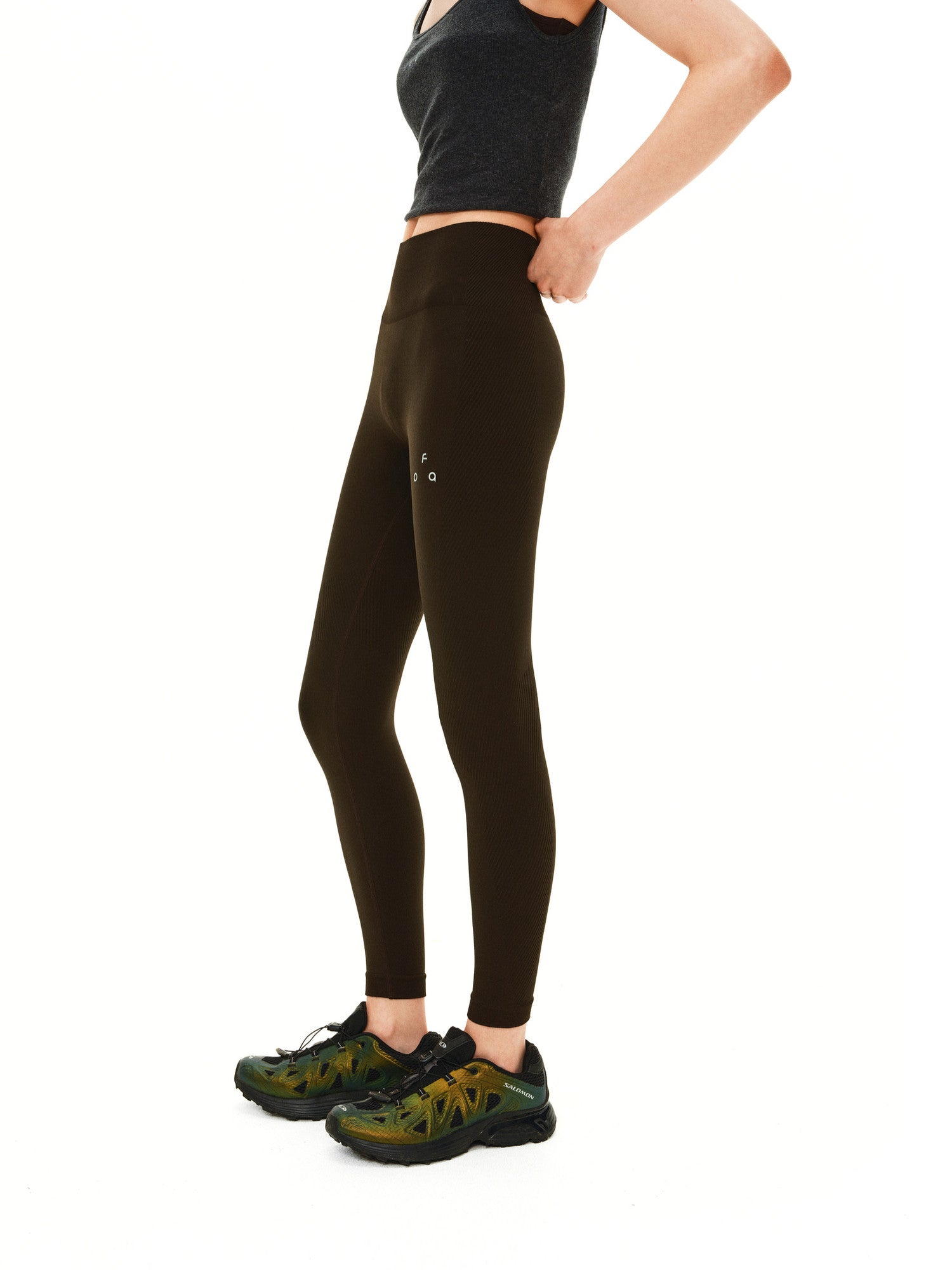 FPA Seamless Knit Texture Yoga Leggings – High-Waist Tummy Control, Slim Fit, Athletic Style for Outdoor Sports