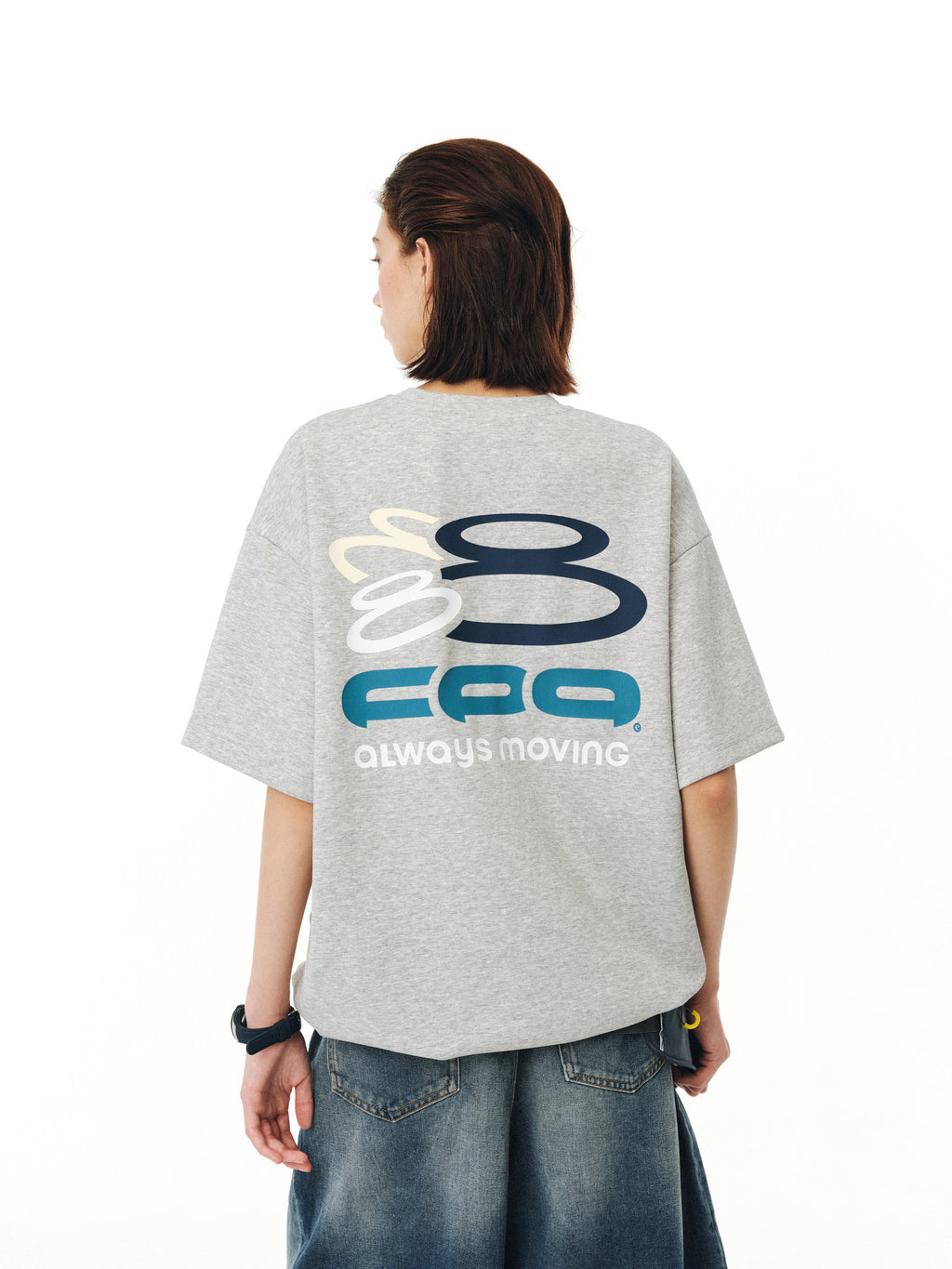 FPA Colorful Logo Short Sleeve T-Shirt - Chinese Streetwear Trend, Heavyweight, Loose Fit, Summer, Crew Neck, Couple Style, Black