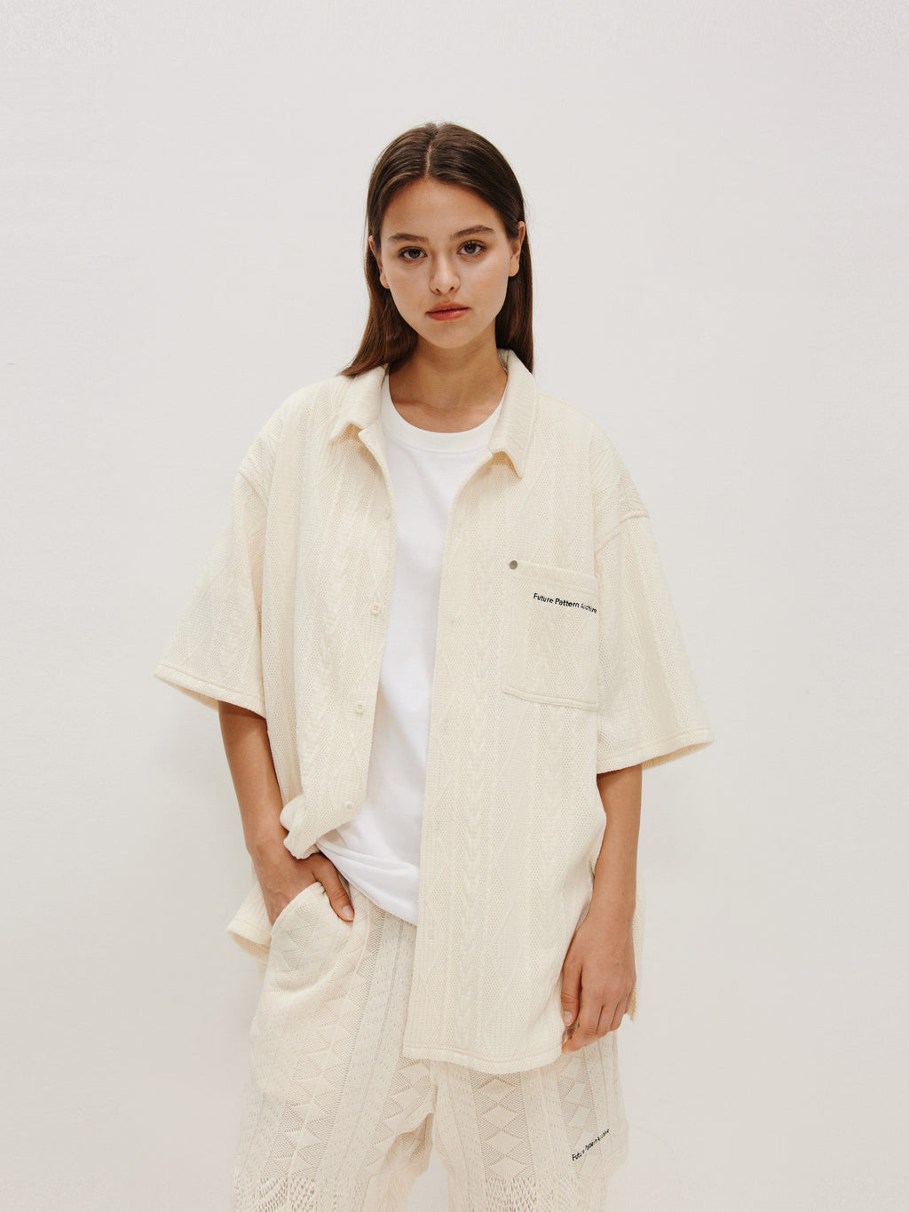 FPA Textured Casual Short-Sleeve Shirt – Chinese Streetwear Summer Couple Loose-Fit Camp Collar Half-Sleeve Shirt for Men