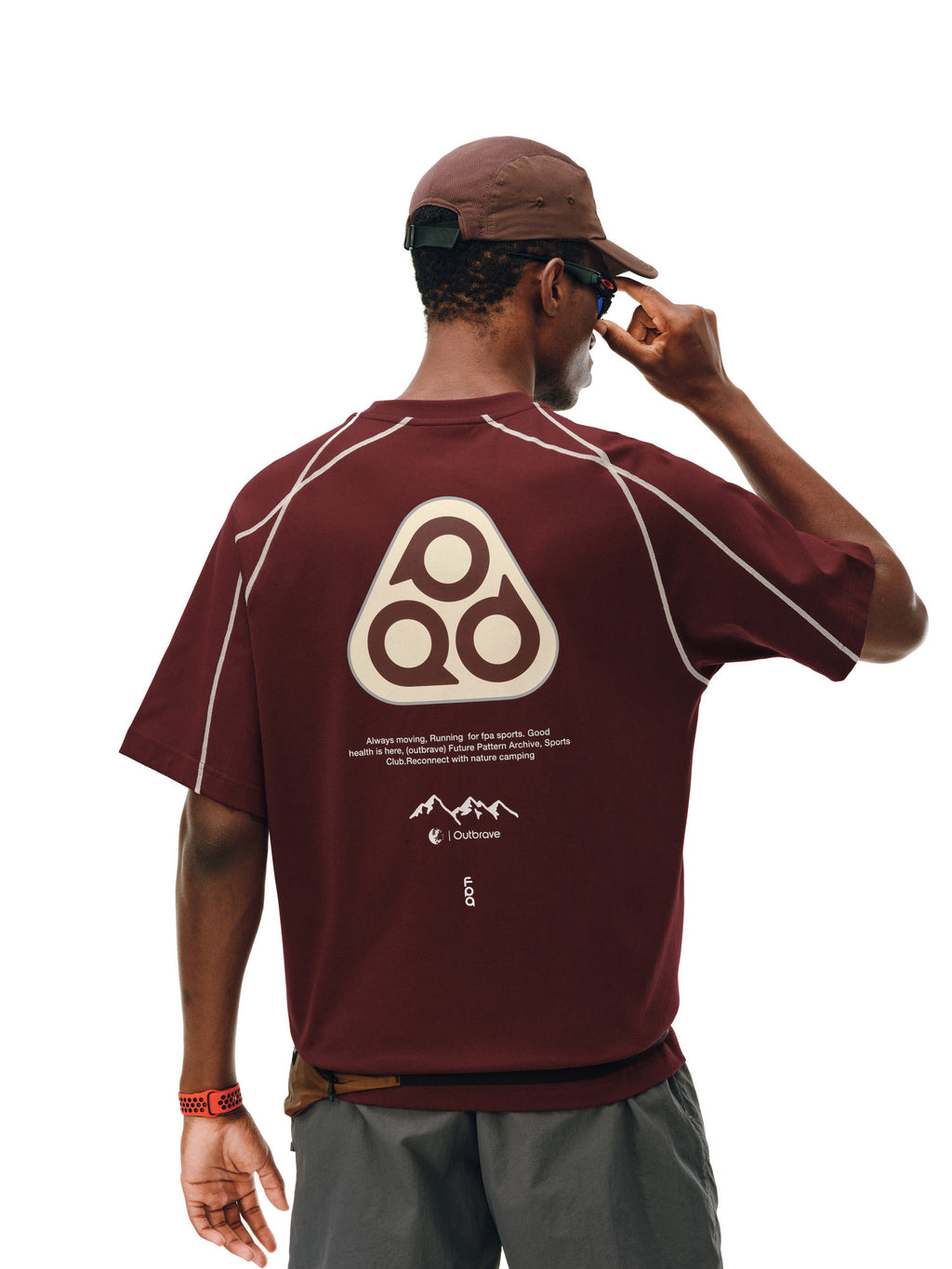 FPA Triangle Logo Contrast Color Short Sleeve T-Shirt - Summer Quick-Dry Crew Neck Unisex Outdoor Sports Tee