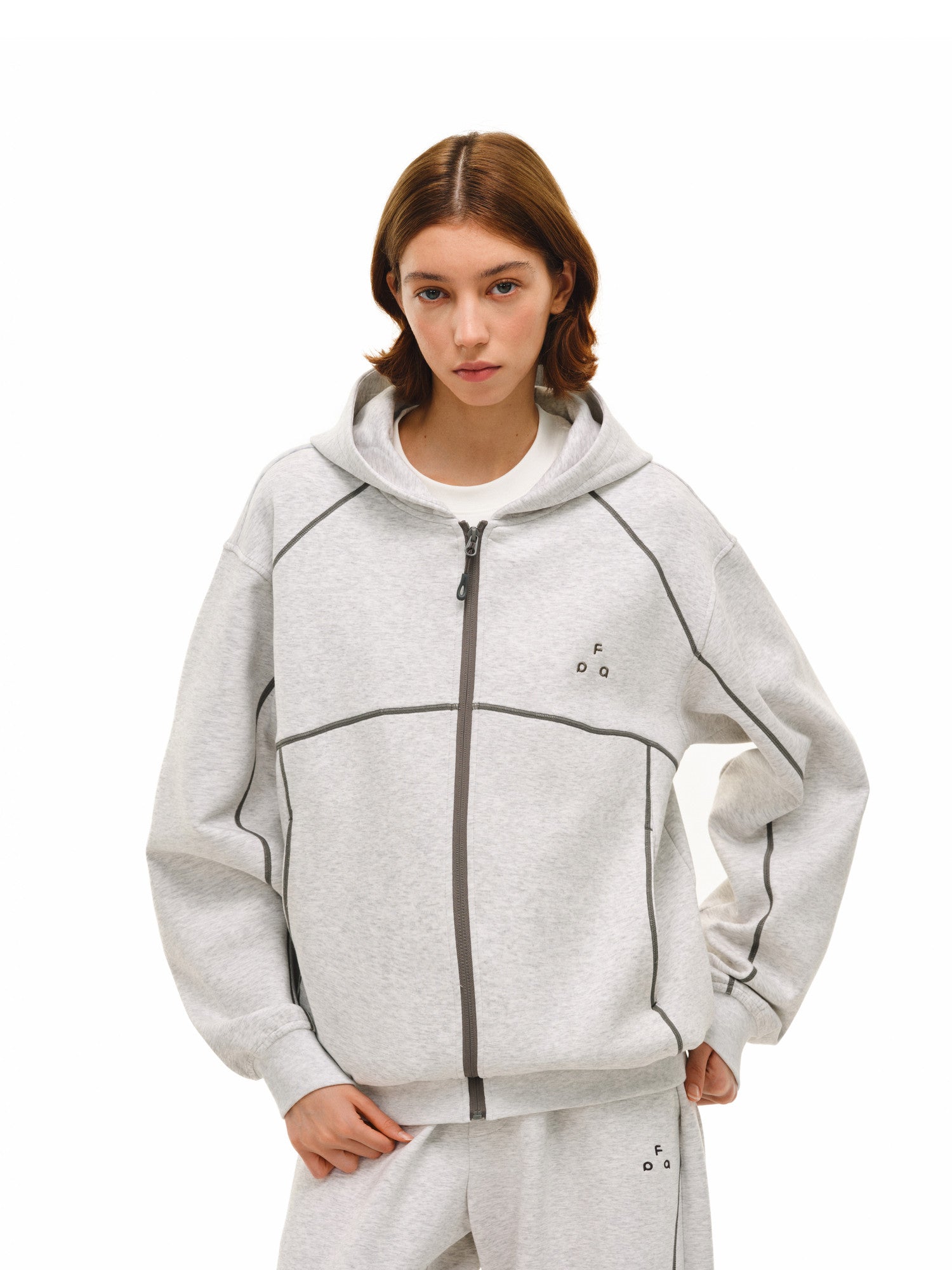 FPA Color-Block Hassel Zip-Up Hoodie – Spring Casual Unisex Loose-Fit Hooded Cardigan Jacket