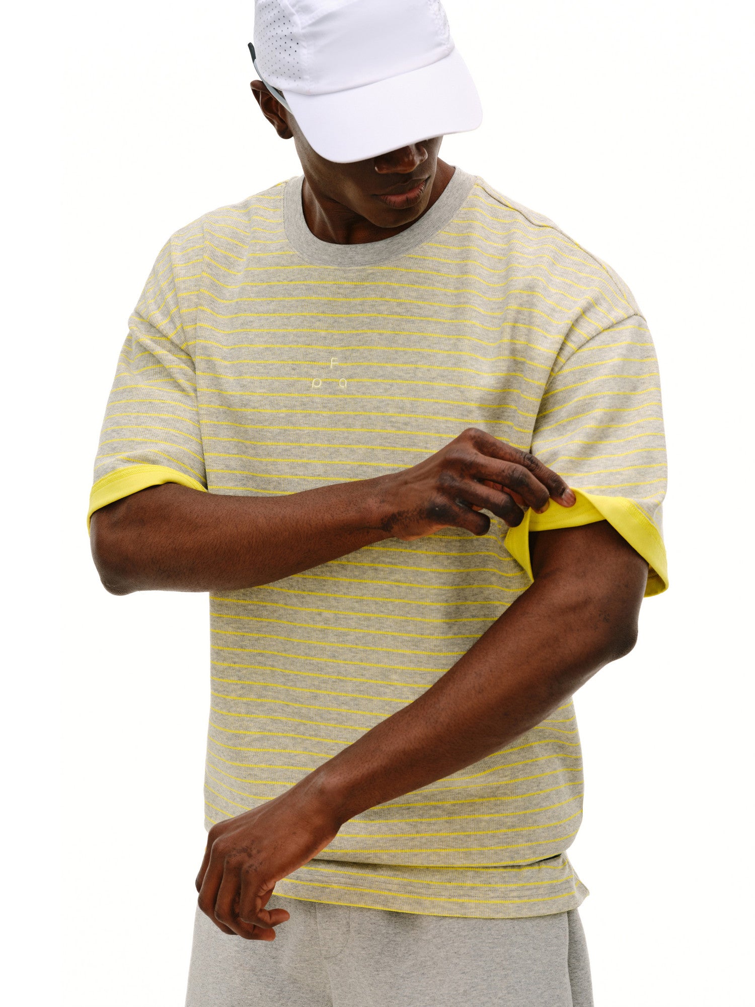 FPA Contrast Stripe Short Sleeve Tee with Color-Block Design – Classic Crew Neck Unisex Athletic T-Shirt