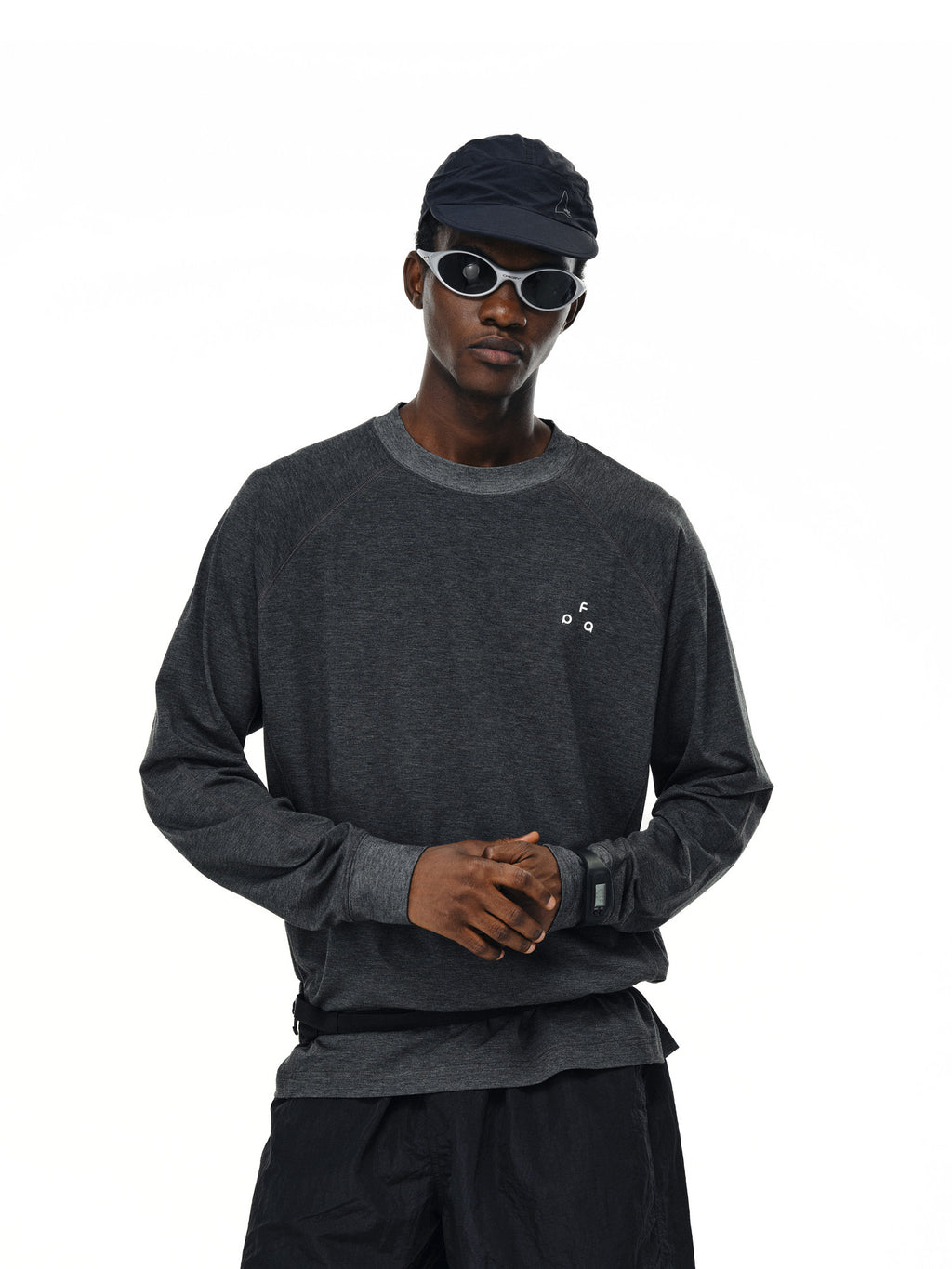 FPA Sorona Antibacterial Yarn-Dyed Logo Long-Sleeve T-Shirt - Chinese Streetwear Casual Loose Round Neck Couple Tee