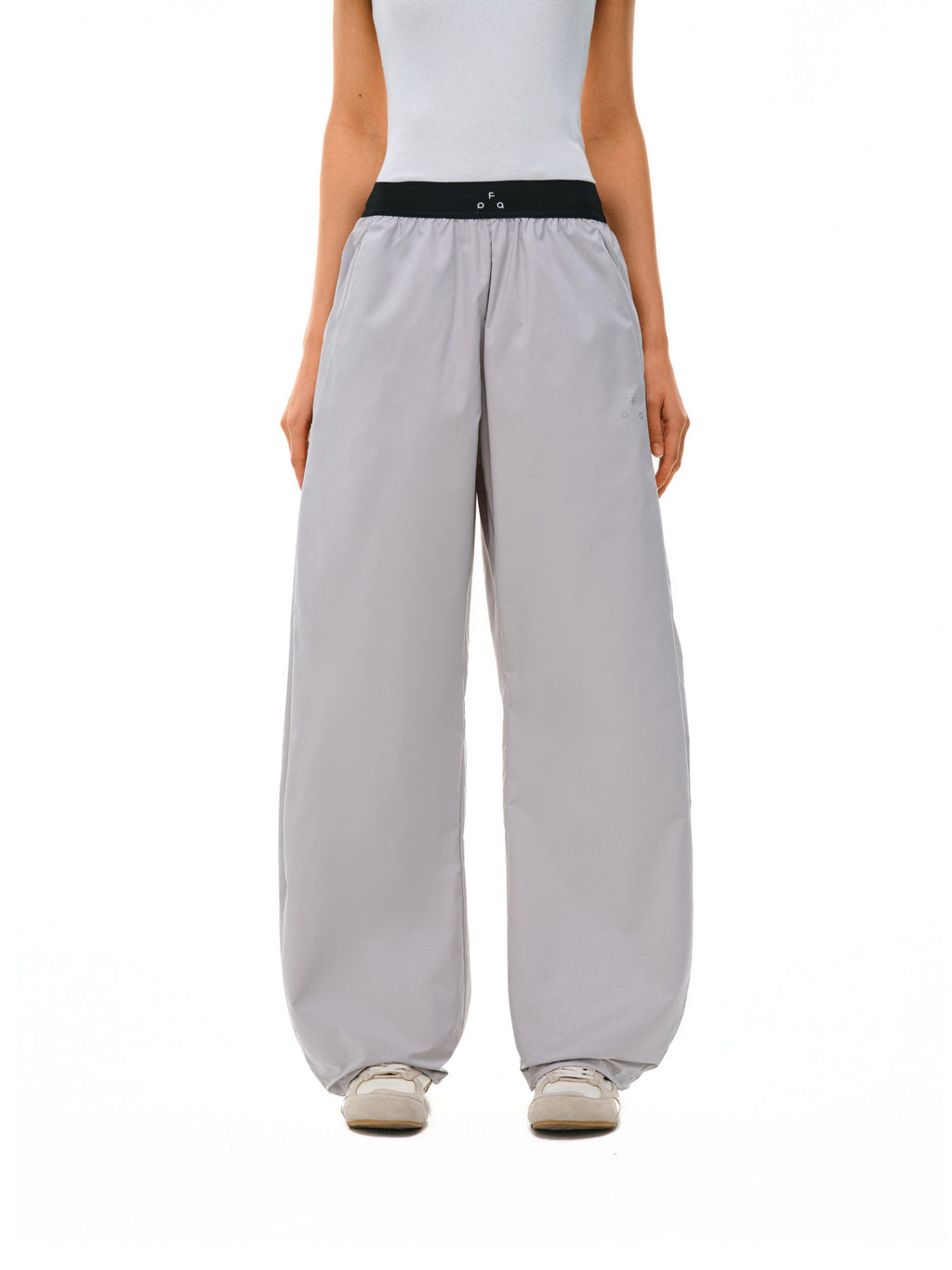 FPA Elastic Logo Woven Quick-Dry Curved-Leg Trousers for Outdoor Sports, Loose Fit, Hiking, Drawstring, Unisex Casual Pants