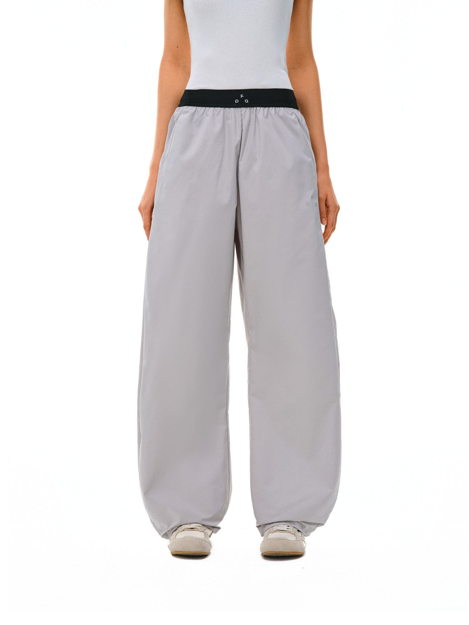 FPA Elastic Logo Woven Quick-Dry Curved-Leg Trousers for Outdoor Sports, Loose Fit, Hiking, Drawstring, Unisex Casual Pants