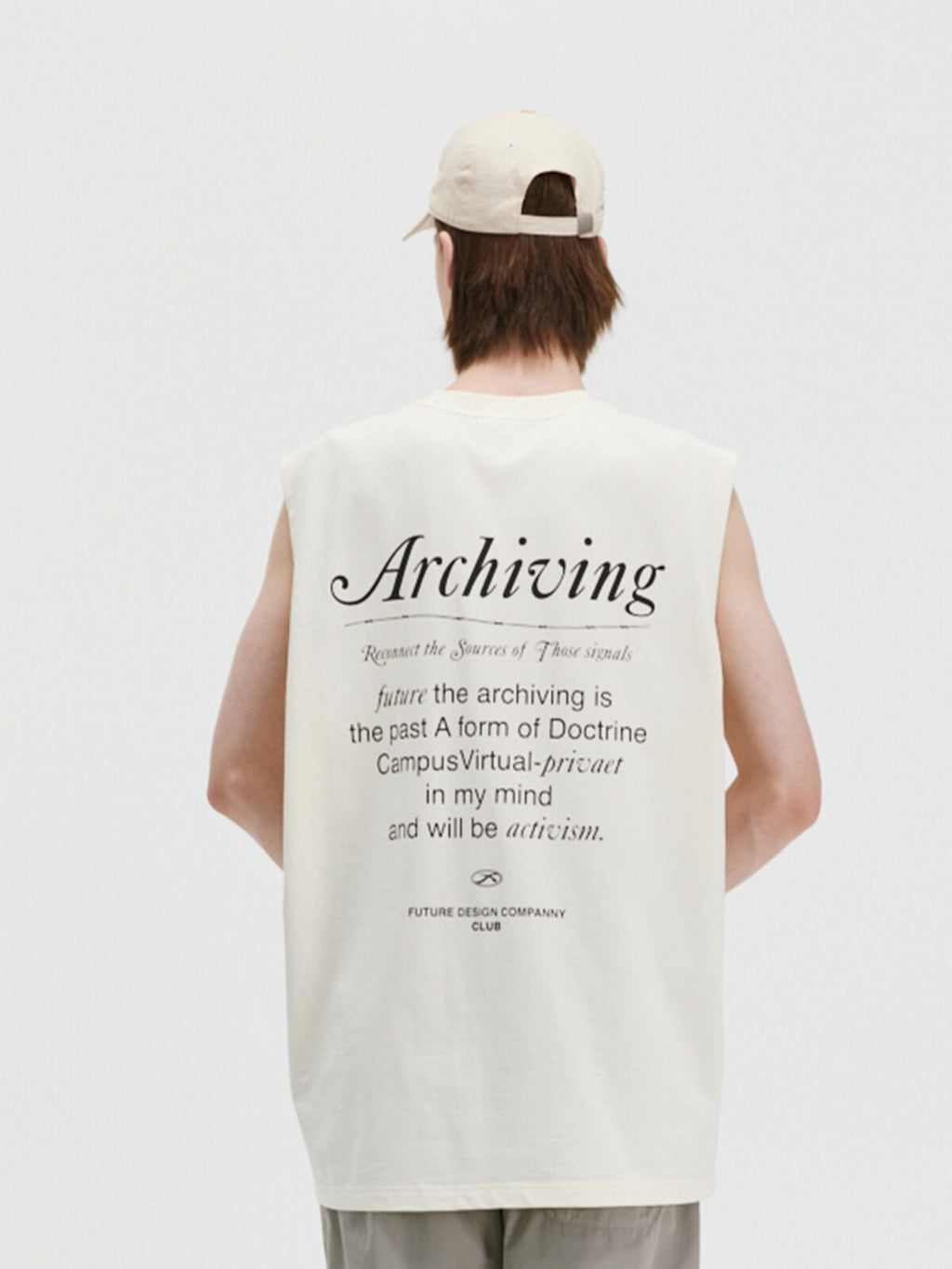 FPA Washed Letter Graphic Tank Top Summer Sport Fitness Chinese Street Style Loose Retro Cotton Sleeveless T-Shirt