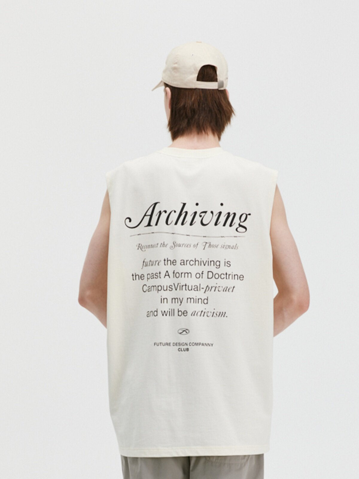 FPA Washed Letter Graphic Tank Top Summer Sport Fitness Chinese Street Style Loose Retro Cotton Sleeveless T-Shirt