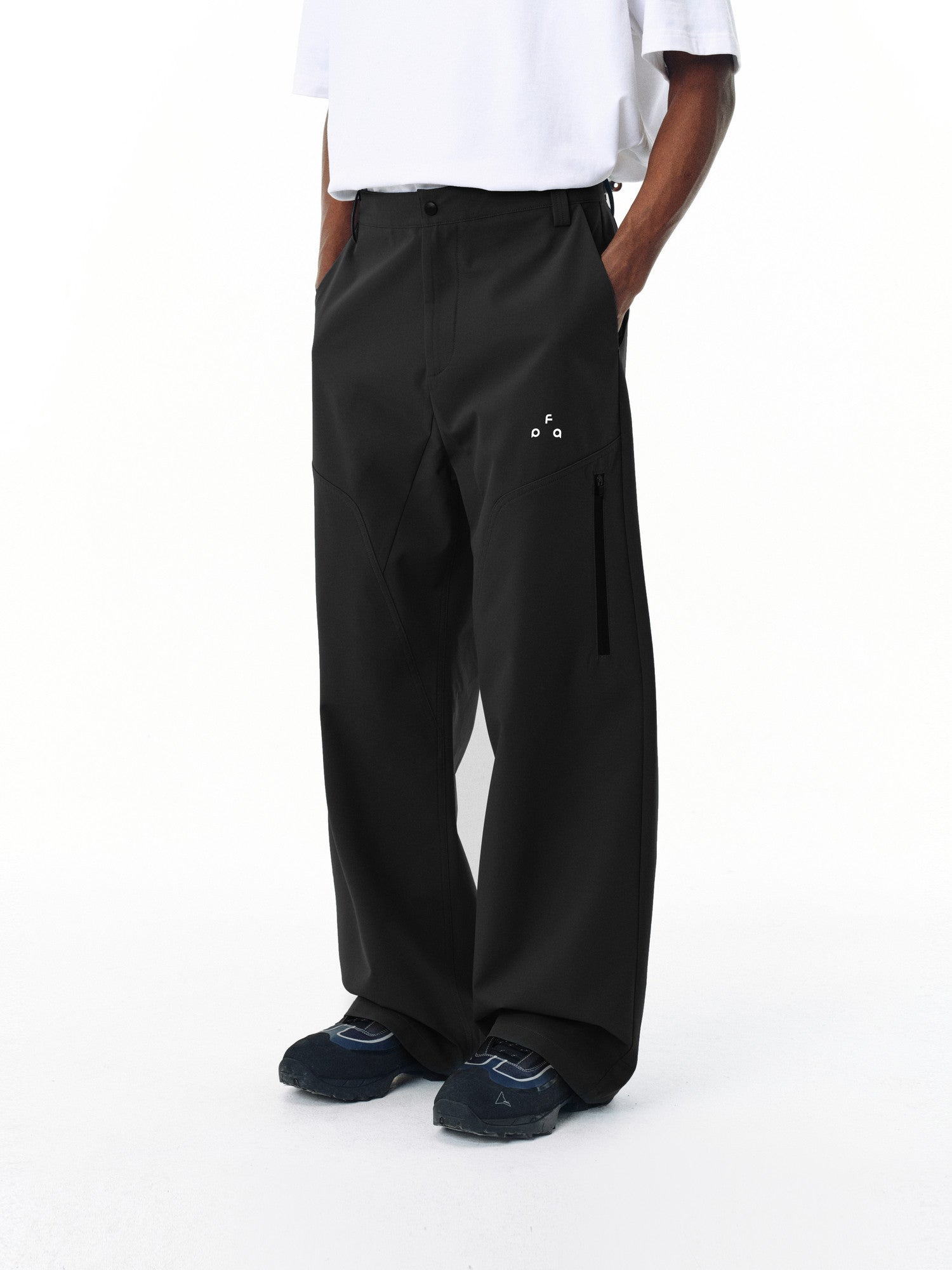 FPA Waterproof Softshell Outdoor Casual Pants - Chinese Street Style Loose Straight-Leg Sports Windproof Hiking Trousers for Couples