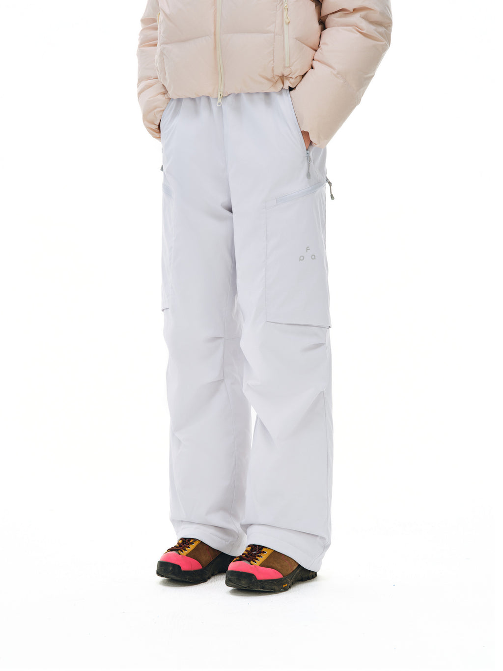 FPA Outdoor Lightweight Insulated Down Pants for Men and Women, Zipper Straight-Leg Casual Trousers, Winter Sports, Non-Bulky