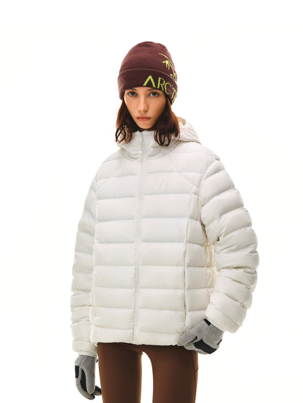 FPA Brand Triangle Logo Hooded Down Jacket - Autumn/Winter Sports Lightweight Warm Couple Ribbed Down Coat for Men