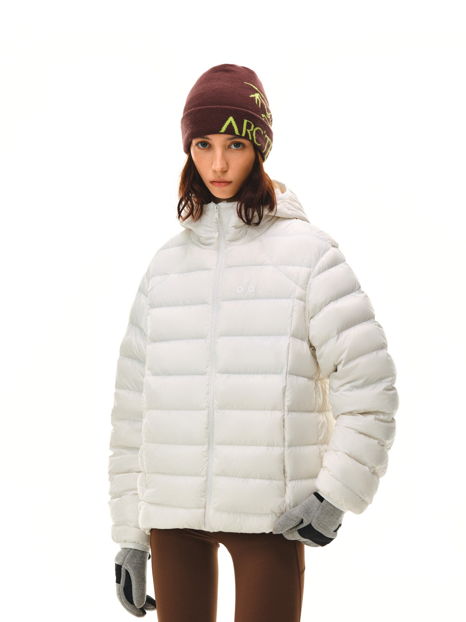 FPA Brand Triangle Logo Hooded Down Jacket - Autumn/Winter Sports Lightweight Warm Couple Ribbed Down Coat for Men