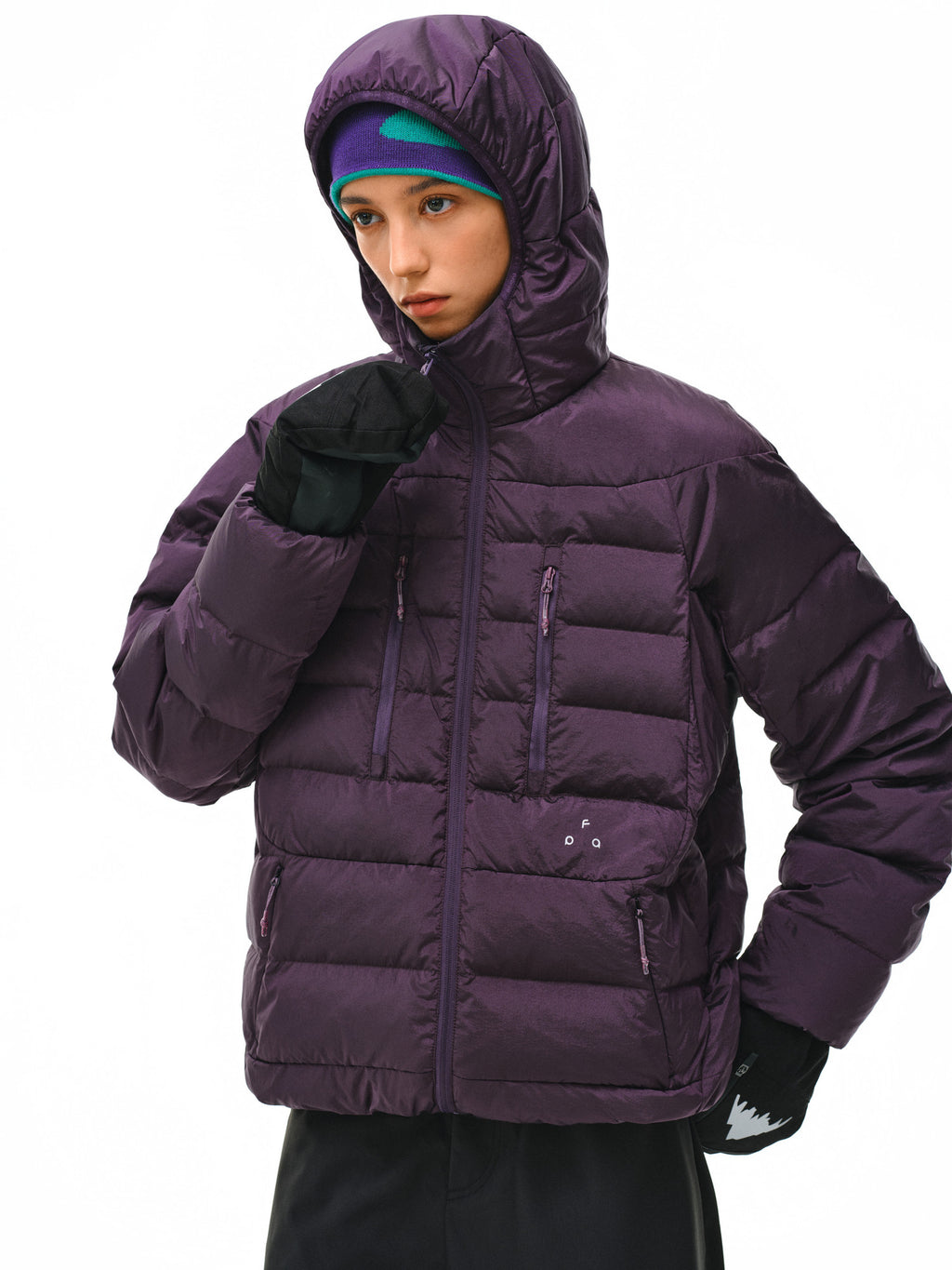 FPA Ribbed-Structure Double-Zip Lightweight Down Hooded Jacket - Winter Lightweight Premium Couple Down Coat