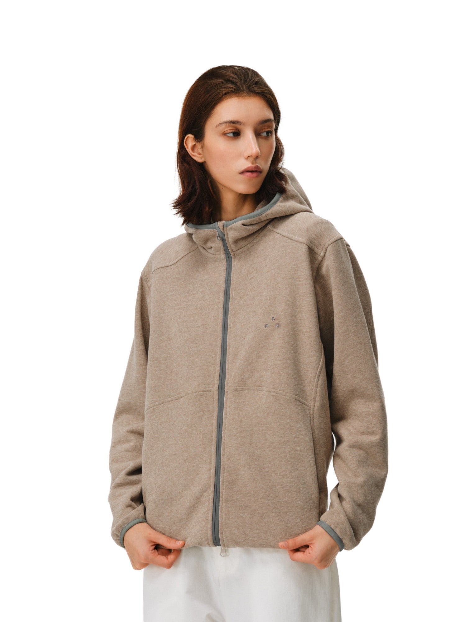 FPA7A Antibacterial Cotton Thermal Zip Hoodie – Casual Retro Contrast Color Heavyweight Couple Hooded Jacket for Spring/Autumn