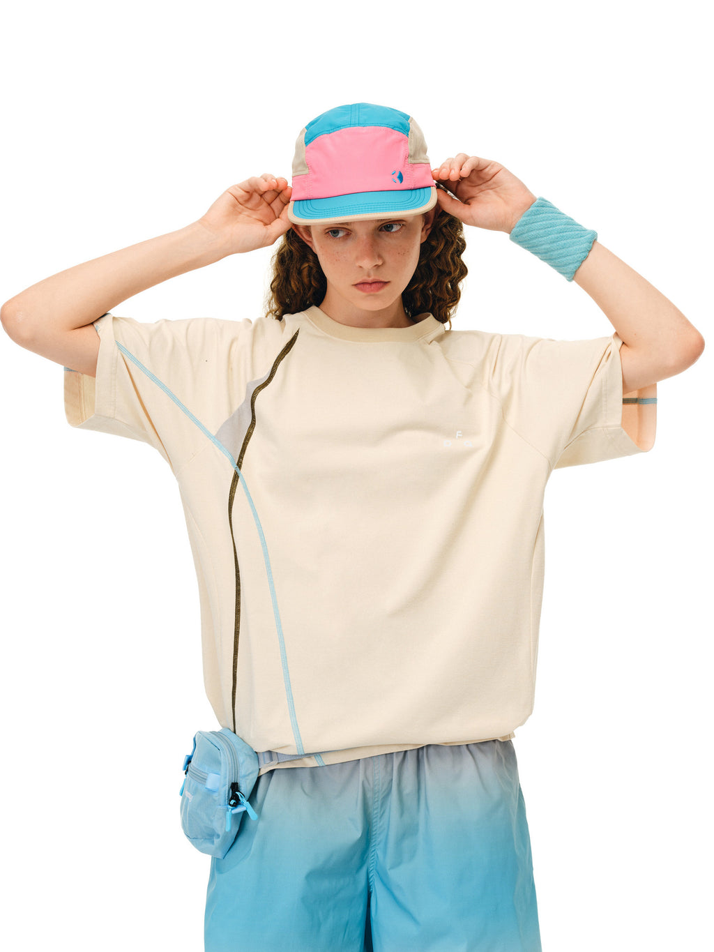FPA Color-Block Stretch Cationic Sports Short-Sleeve T-Shirt – Summer Casual Unisex Loose Fit Round Neck Tee