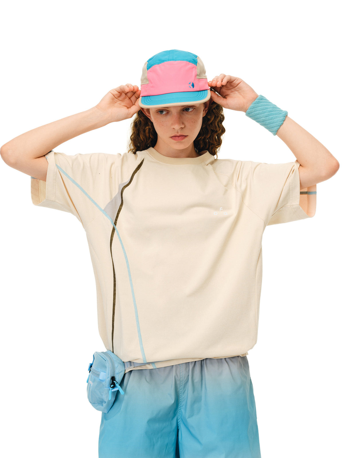 FPA Color-Block Stretch Cationic Sports Short-Sleeve T-Shirt – Summer Casual Unisex Loose Fit Round Neck Tee