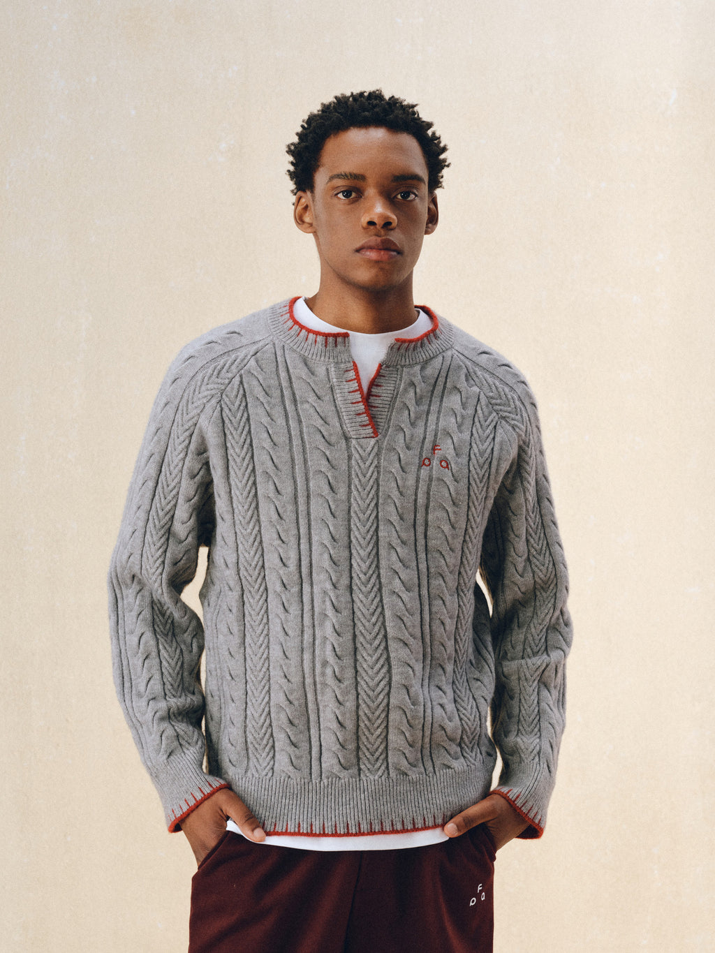 FPA Henry Neck Casual Pullover Sweater – Retro V-Neck Design, Premium Knit Couple Sweater for Spring & Autumn