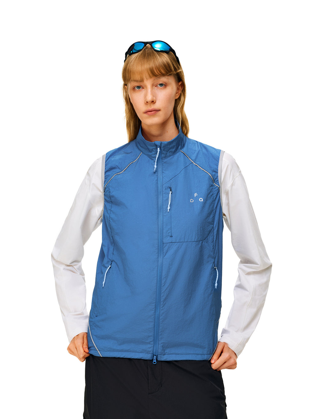 FPA Water-Repellent Sports Vest – Lightweight Summer Zip-Up Contrast Color Unisex Sleeveless Tank Top